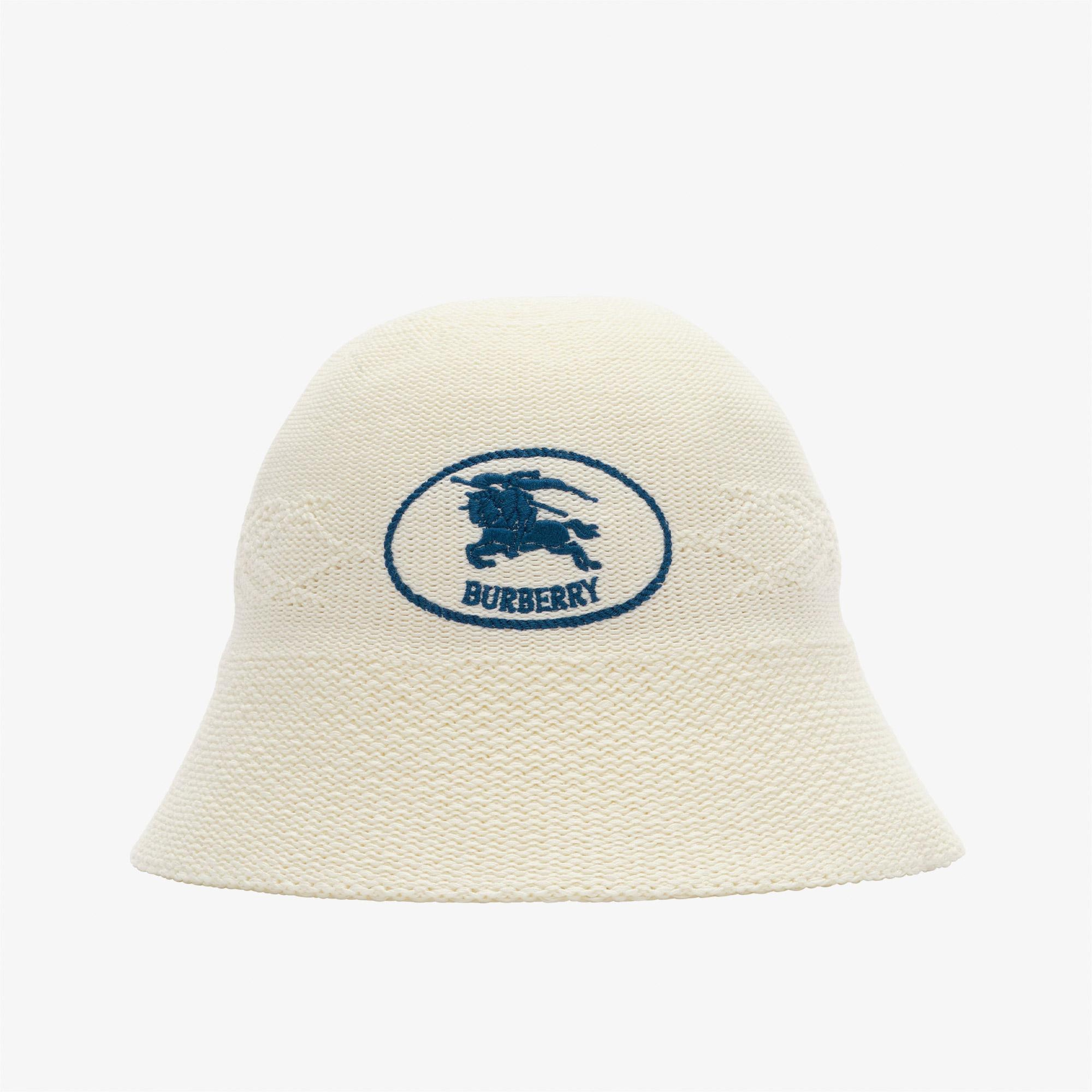 Burberry Knit Bucket Erkek Beyaz Şapka