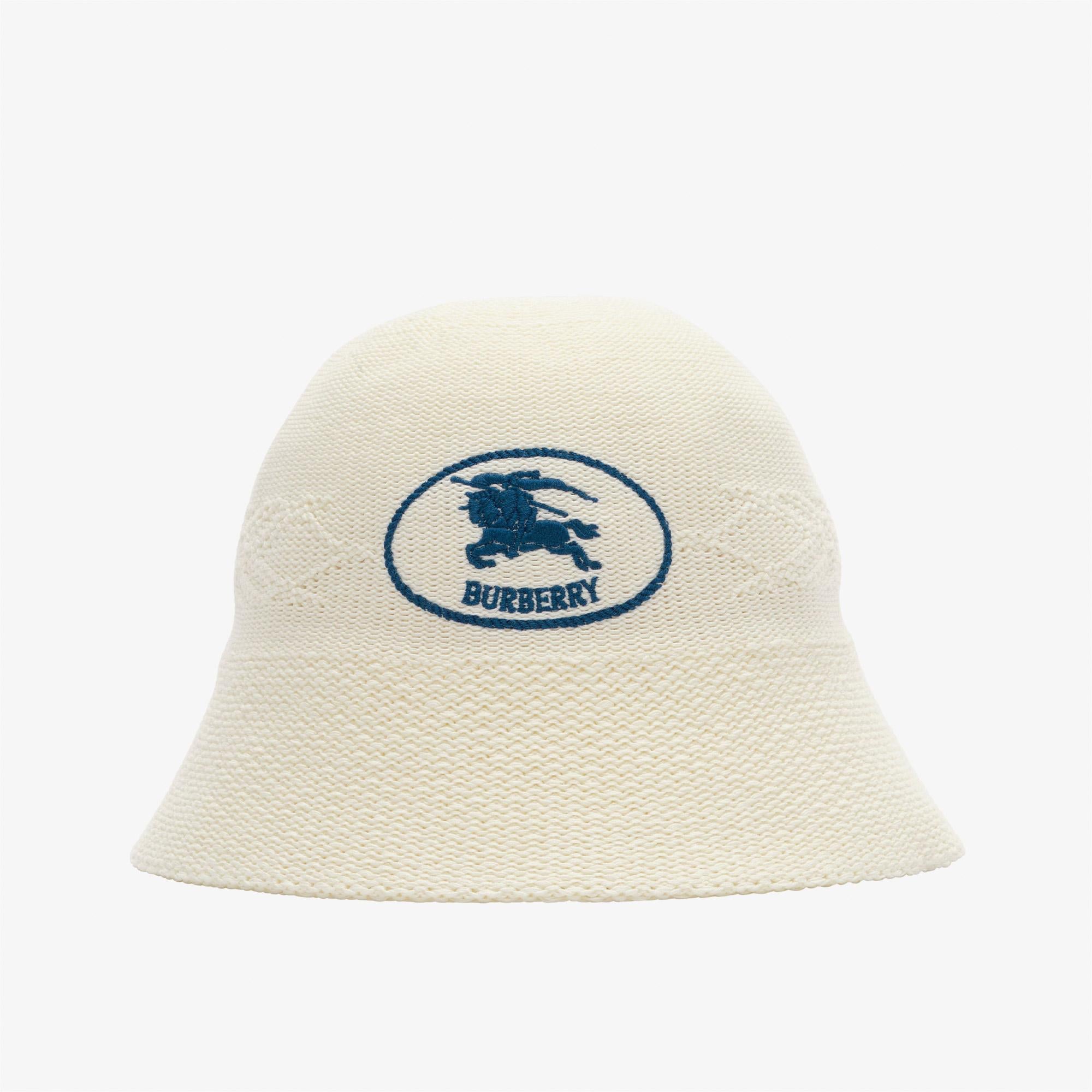 Burberry Knit Bucket Erkek Beyaz Şapka