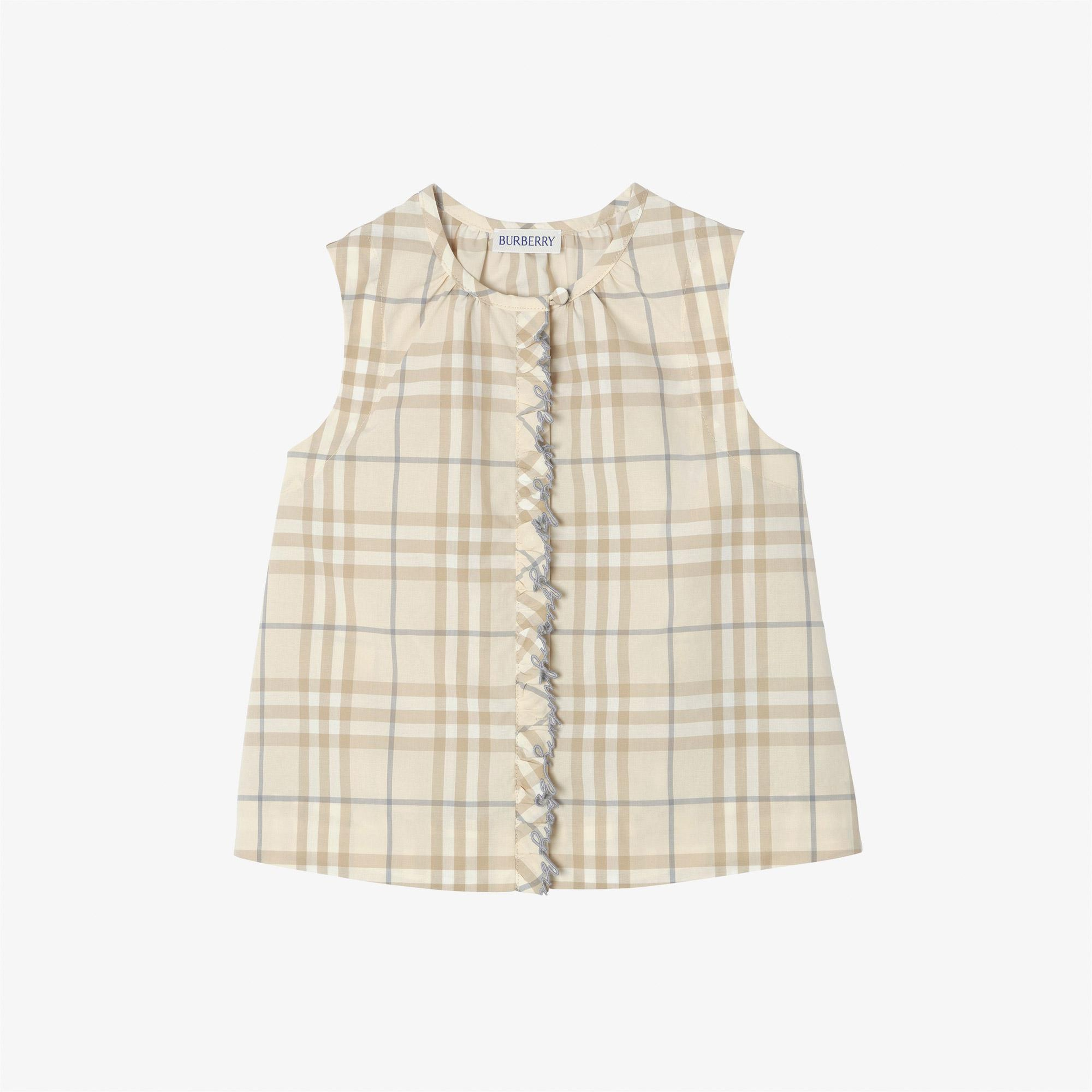 Burberry Check Hailey Çocuk Krem Gömlek