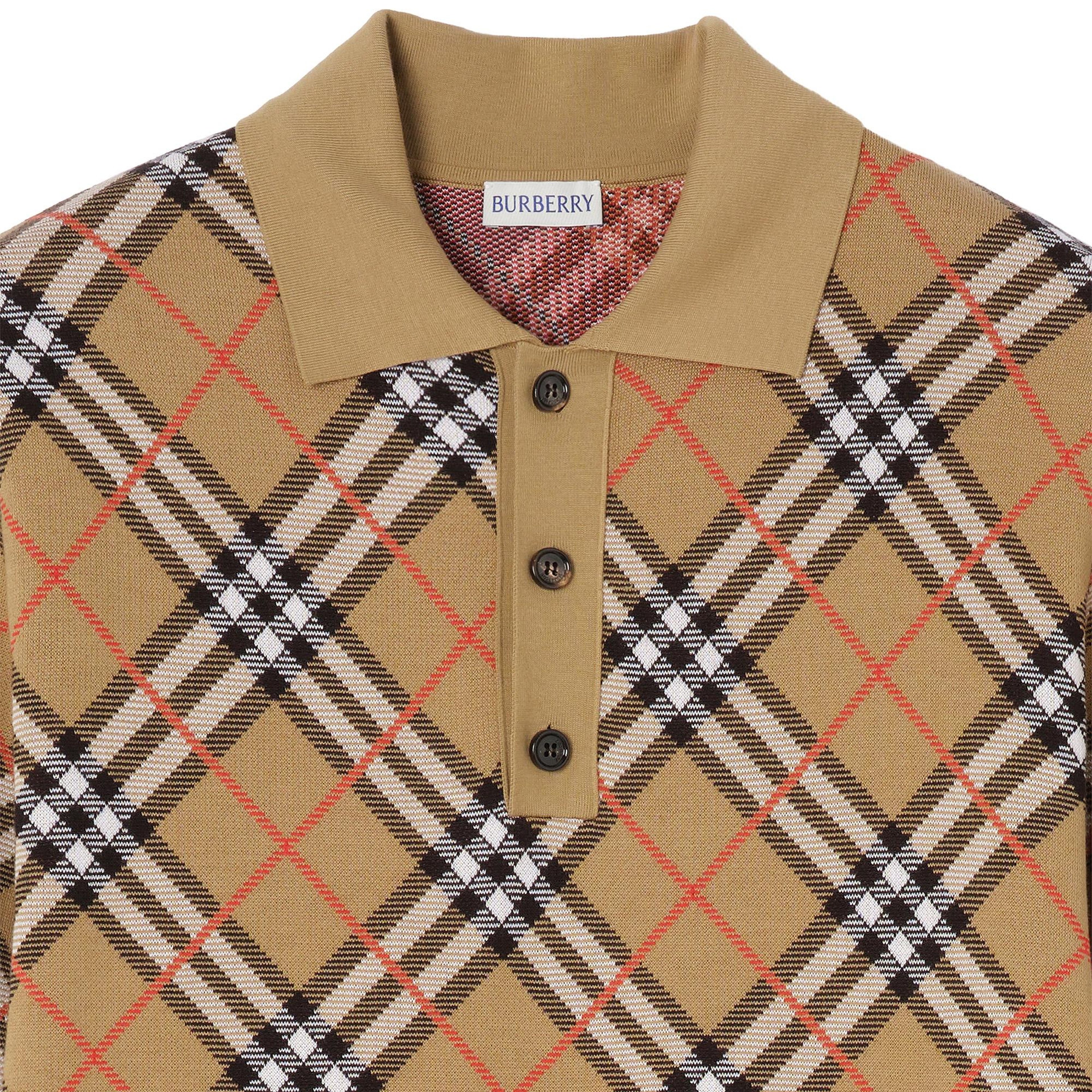 Burberry Marlow Check Erkek Bej Triko