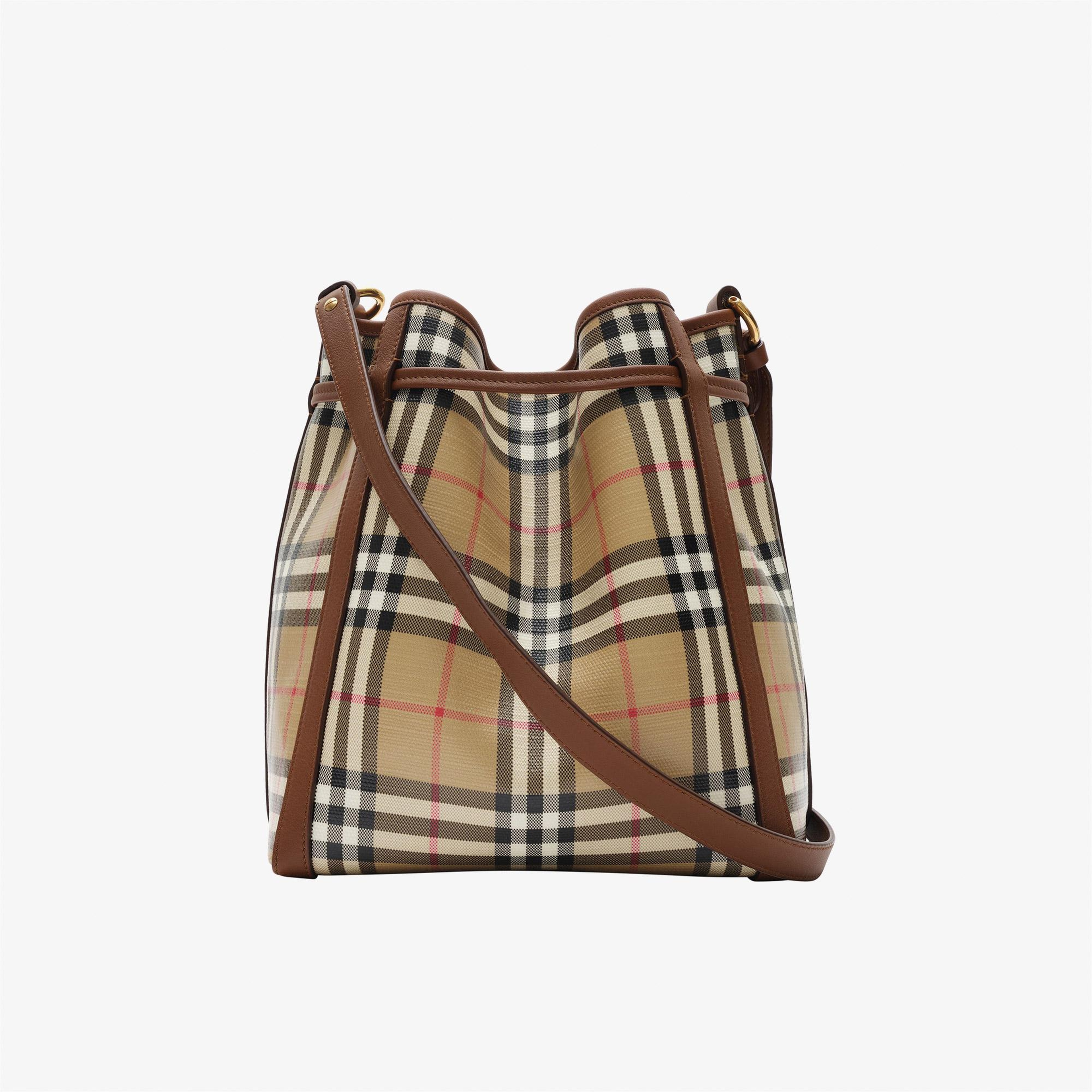 Burberry Drawstring Bucket Kadın Bej Omuz Çantası