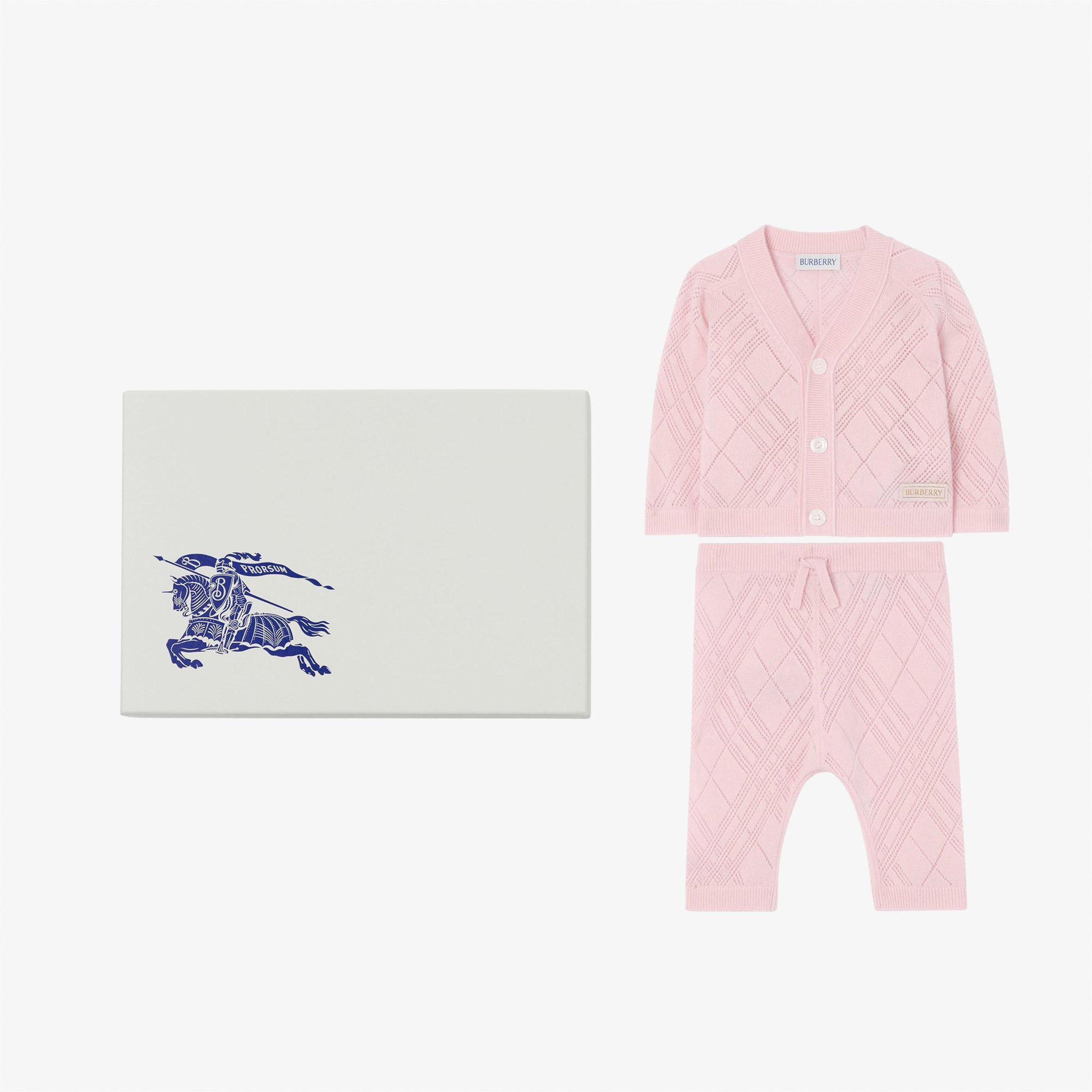 Burberry Cashmere Set Çocuk Pembe Hediye Seti