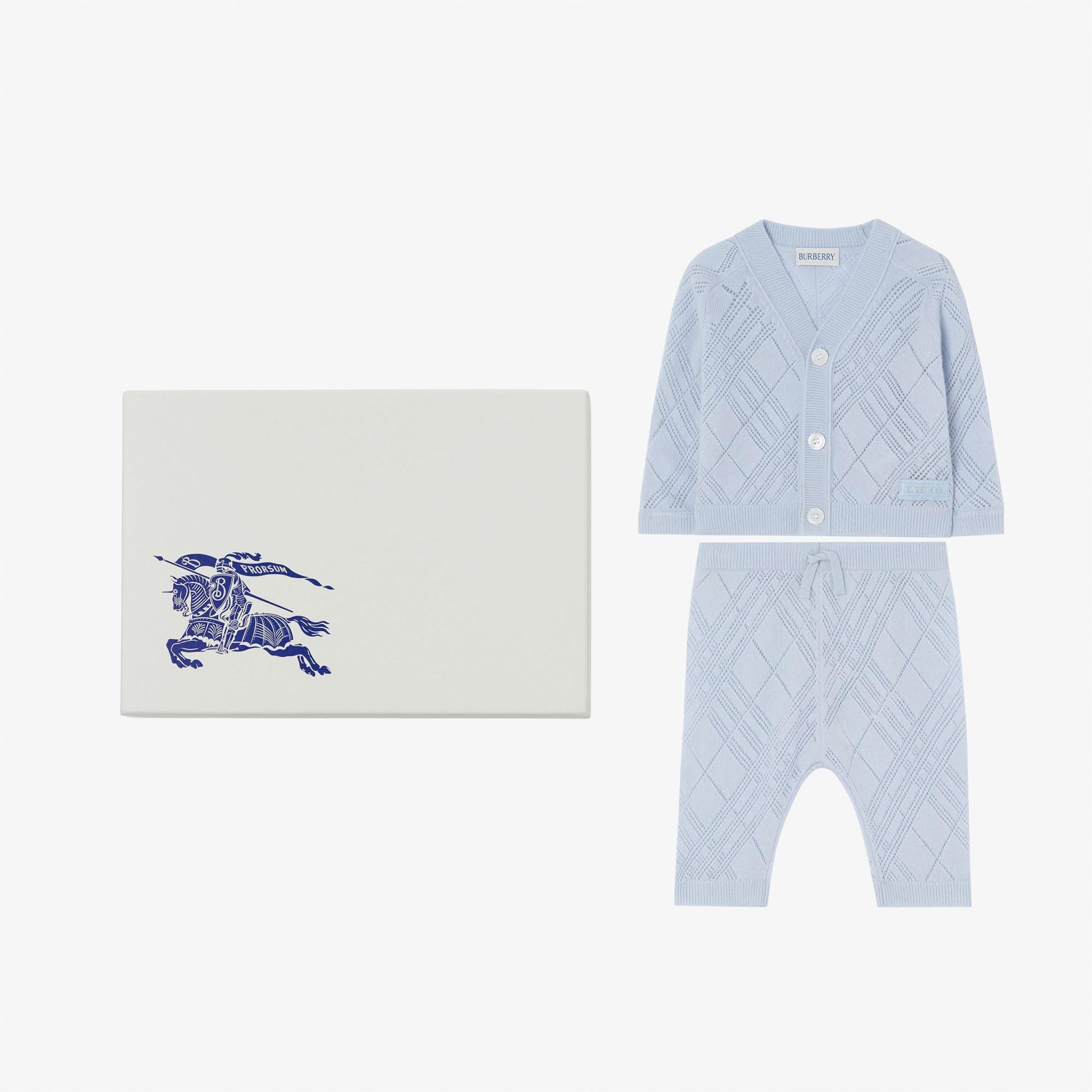 Burberry Cashmere Set Çocuk Mavi Hediye Seti