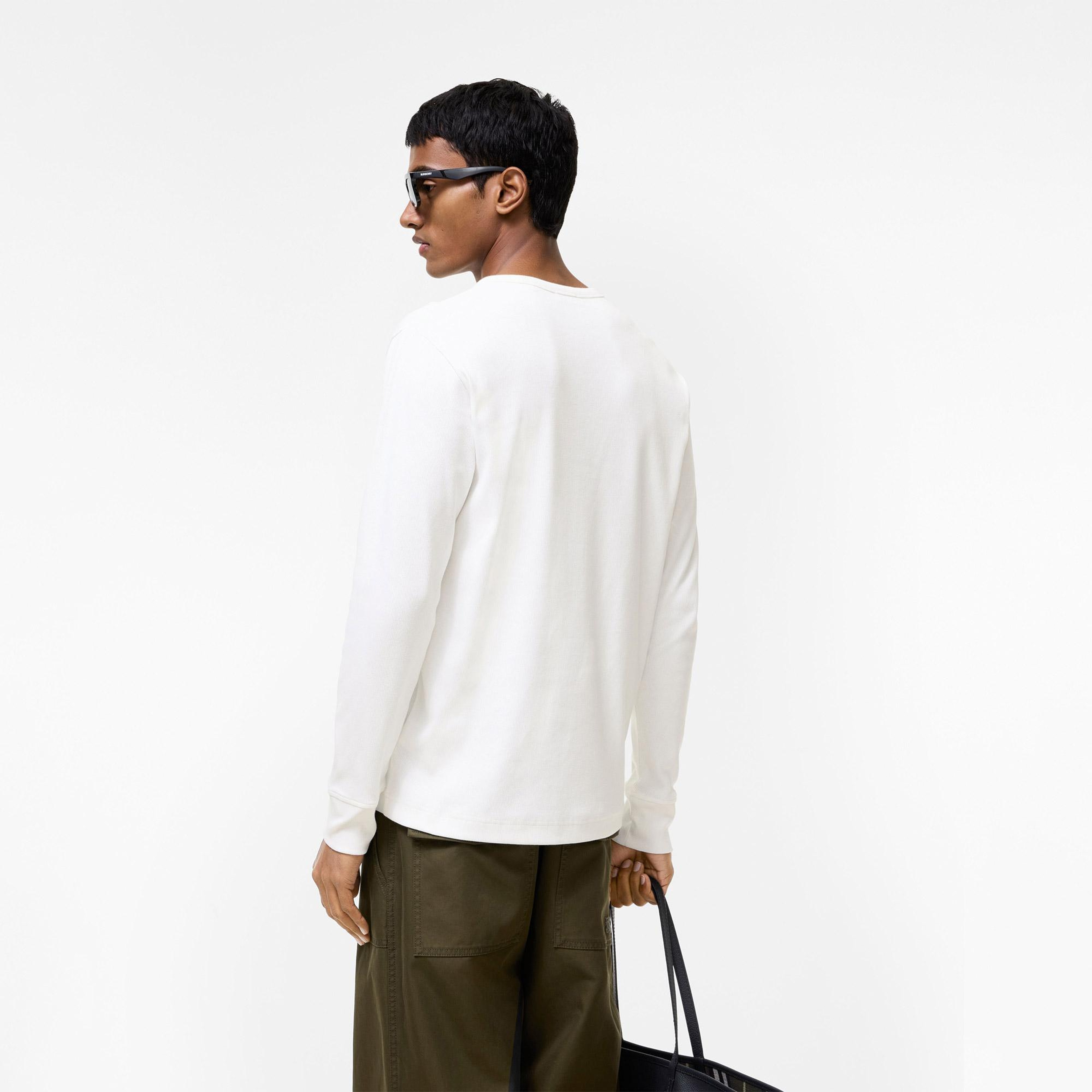 Burberry Henley Erkek Beyaz T-Shirt