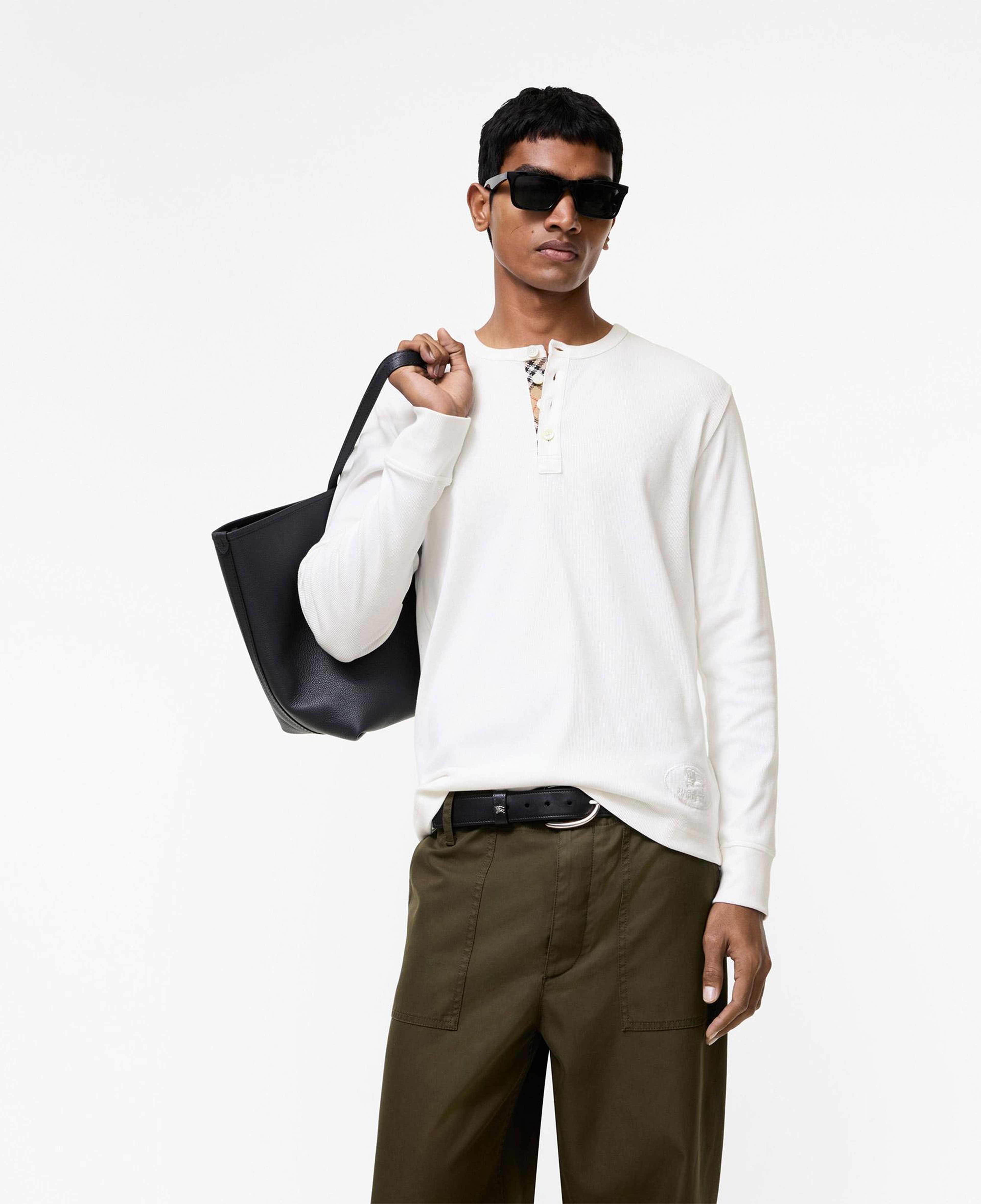 Burberry Henley Erkek Beyaz T-Shirt