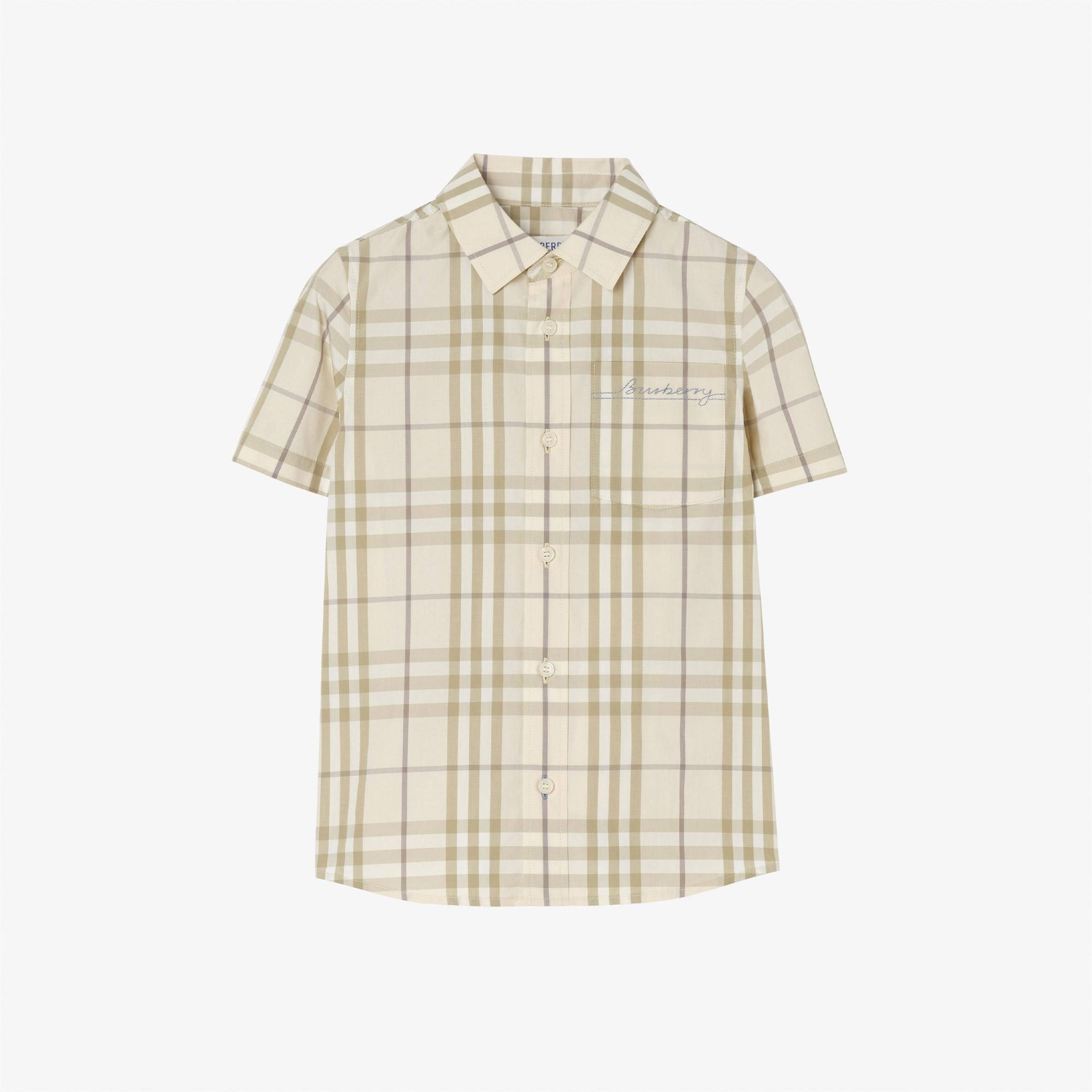 Burberry Owen Check Çocuk Krem Gömlek