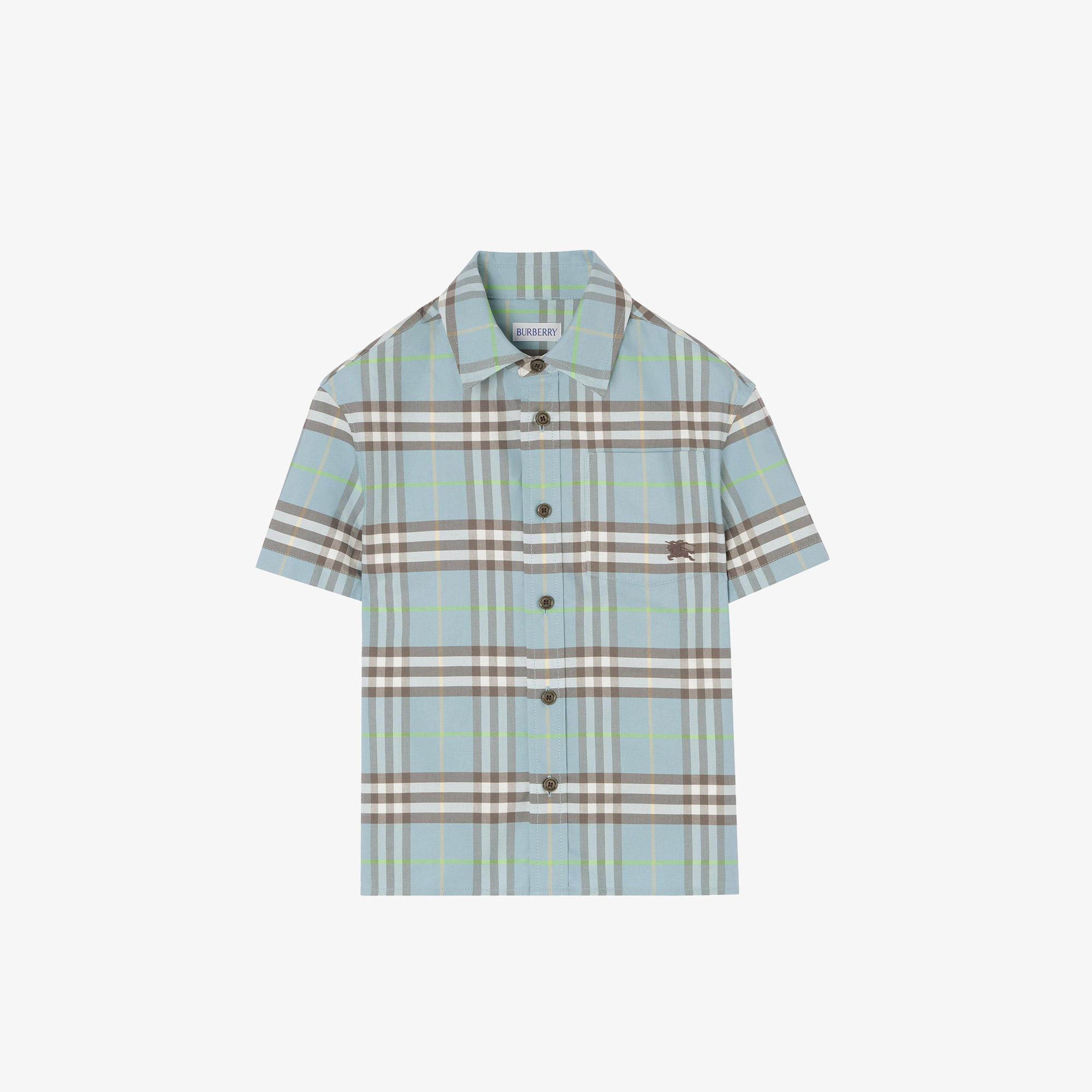 Burberry Billy Check Çocuk Mavi Gömlek