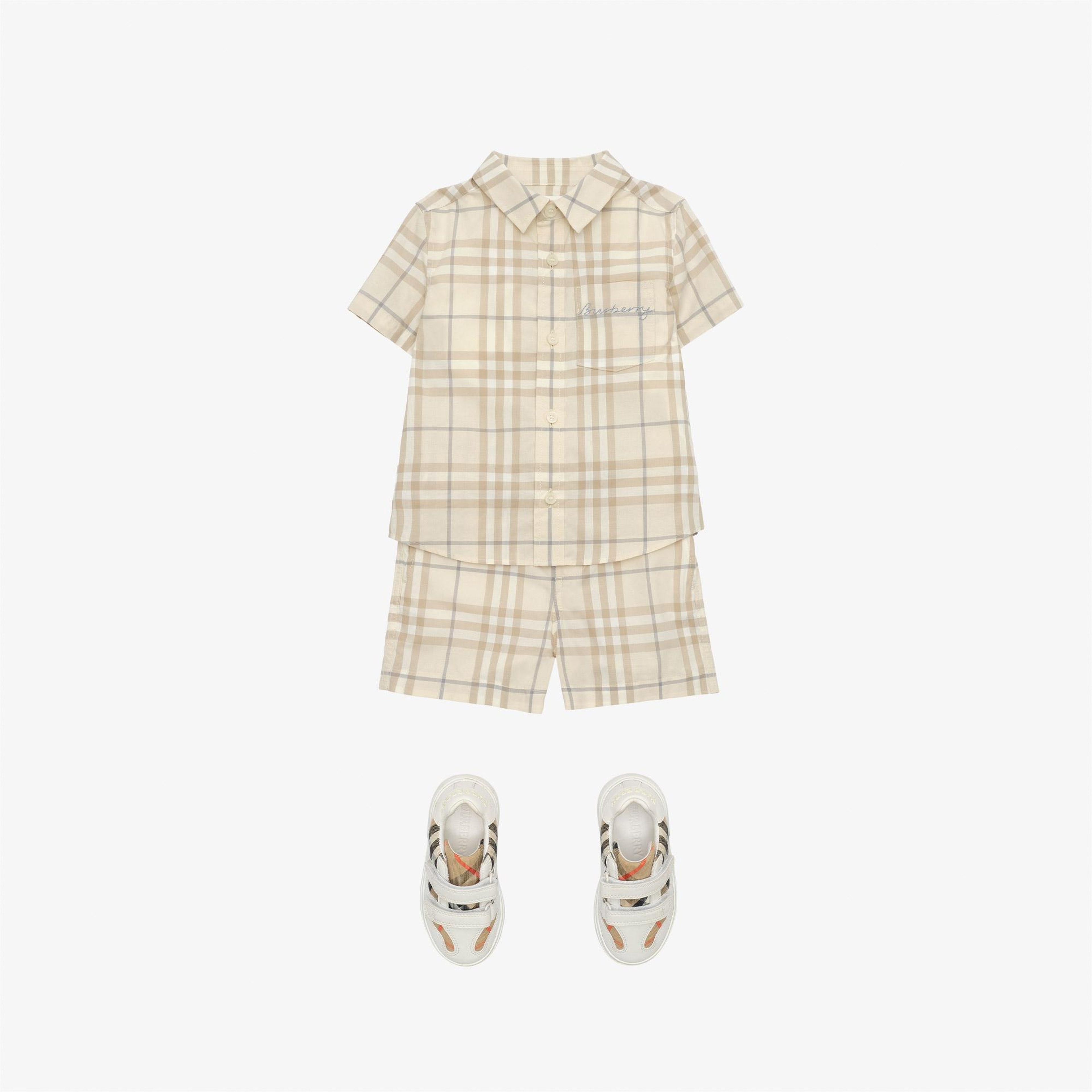Burberry Oscar Check Çocuk Krem Şort