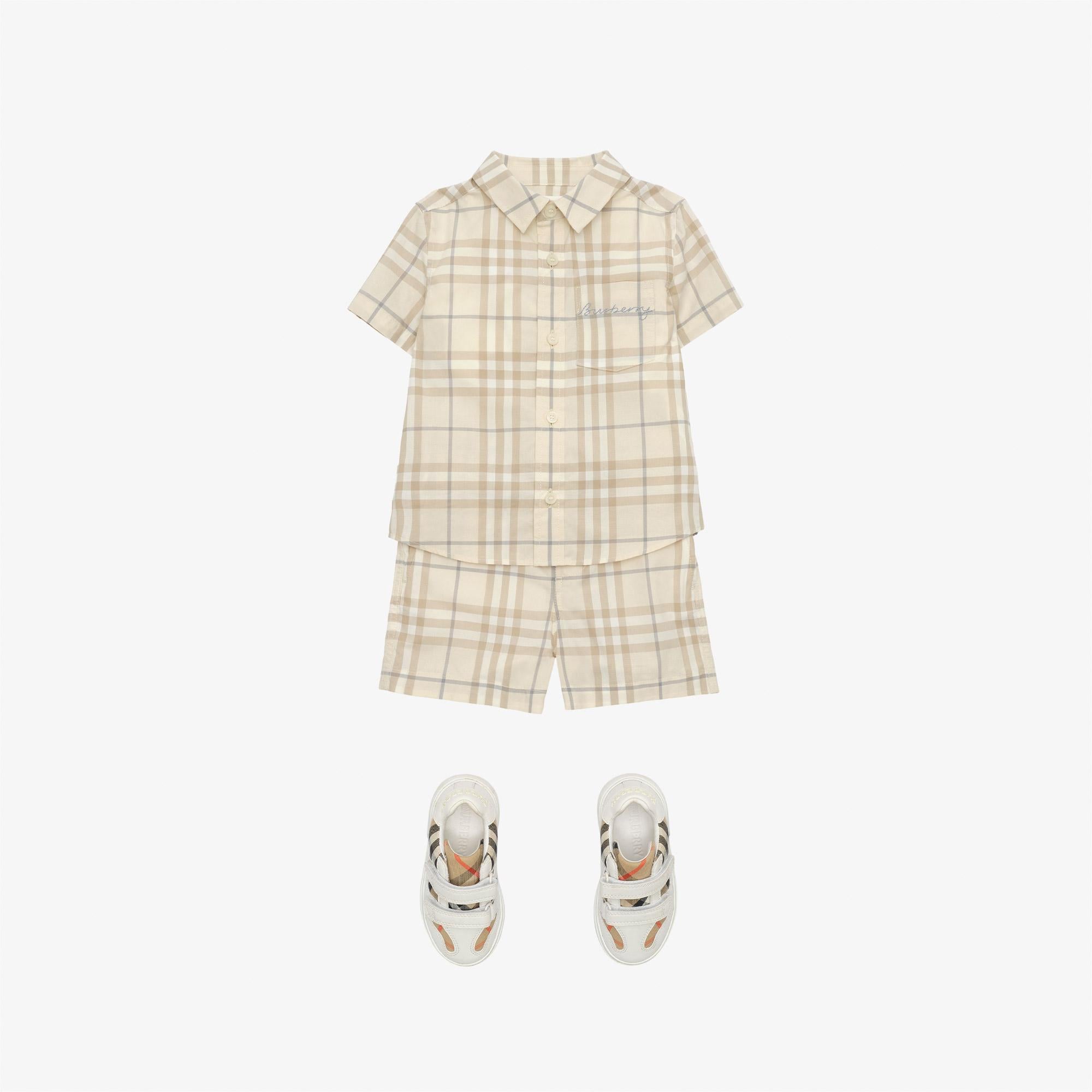 Burberry Oscar Check Çocuk Krem Şort