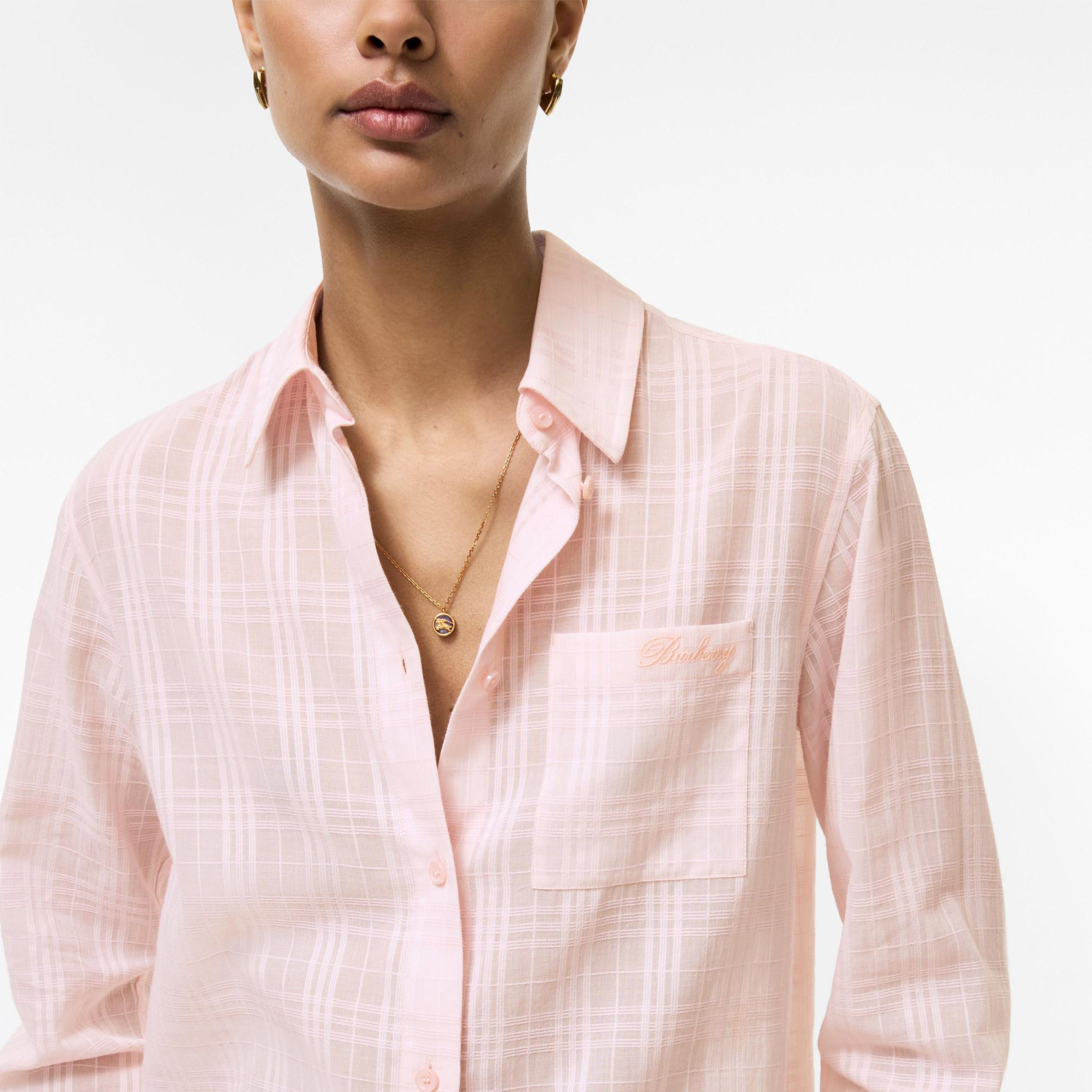 Burberry Emma Check Kadın Pembe Gömlek