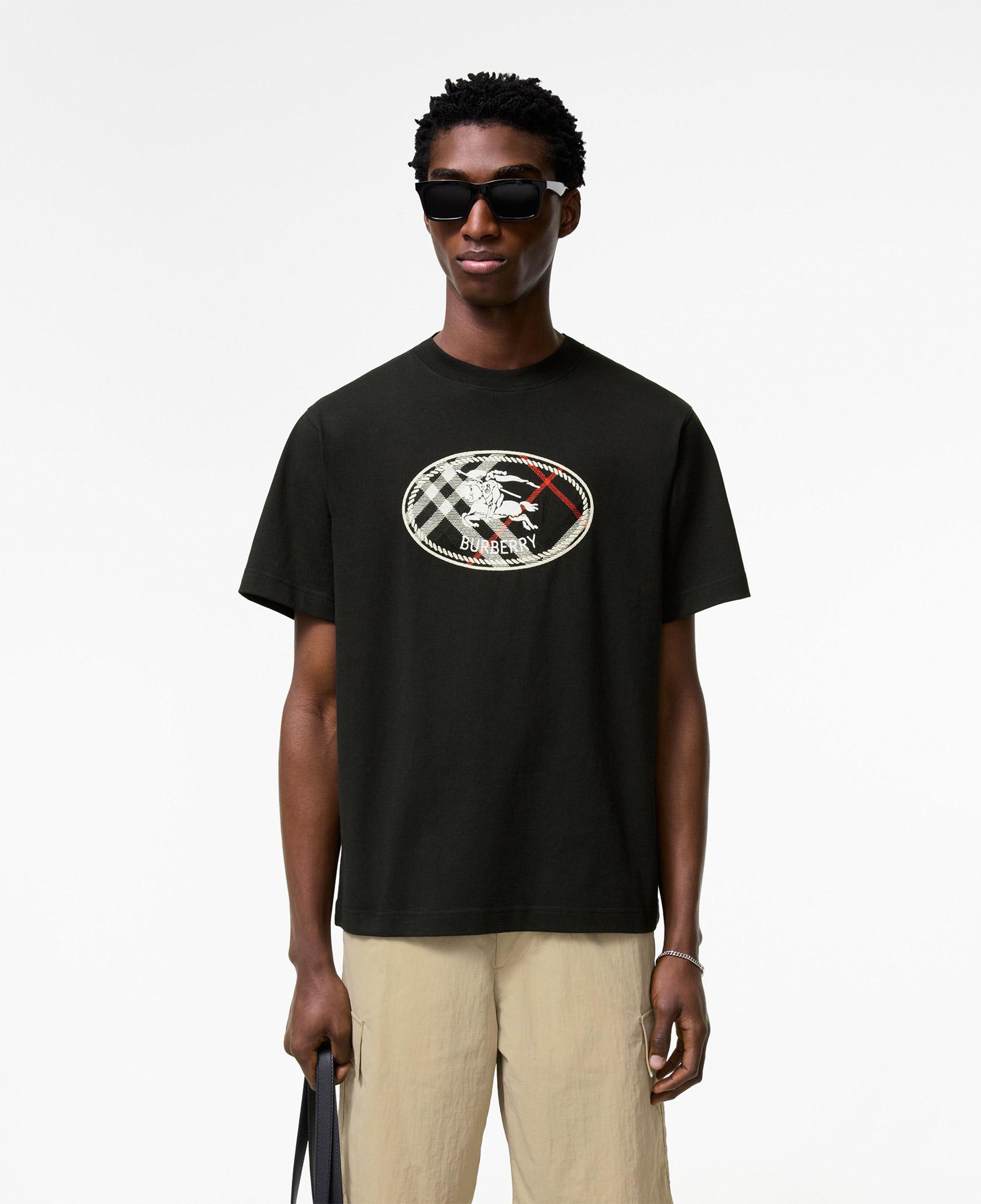 Burberry Ryan Check Erkek Siyah T-Shirt