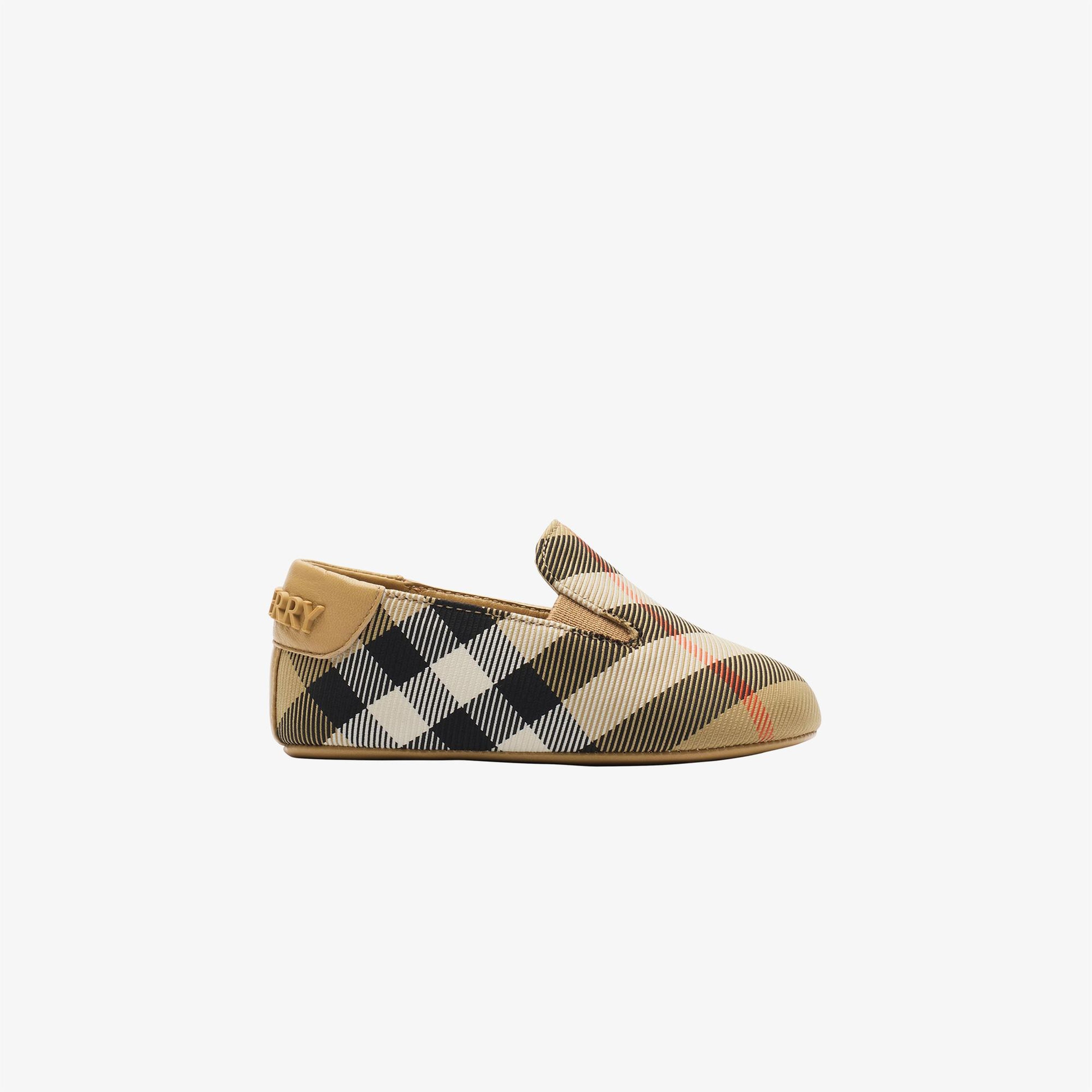 Burberry Check Nylon Blend Çocuk Bej Bot