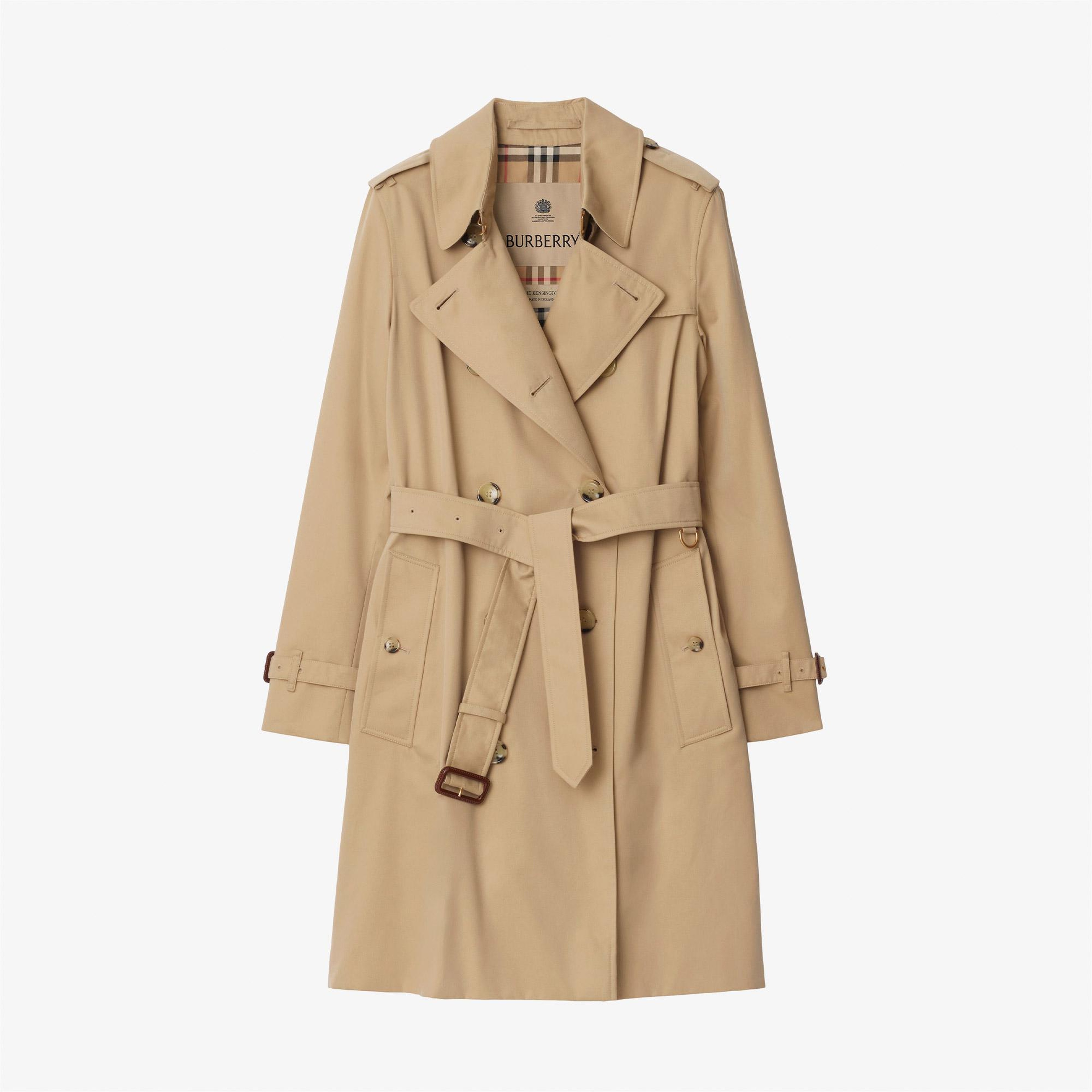 Burberry Mid-length Kensington Heritage Kadın Bej Trençkot