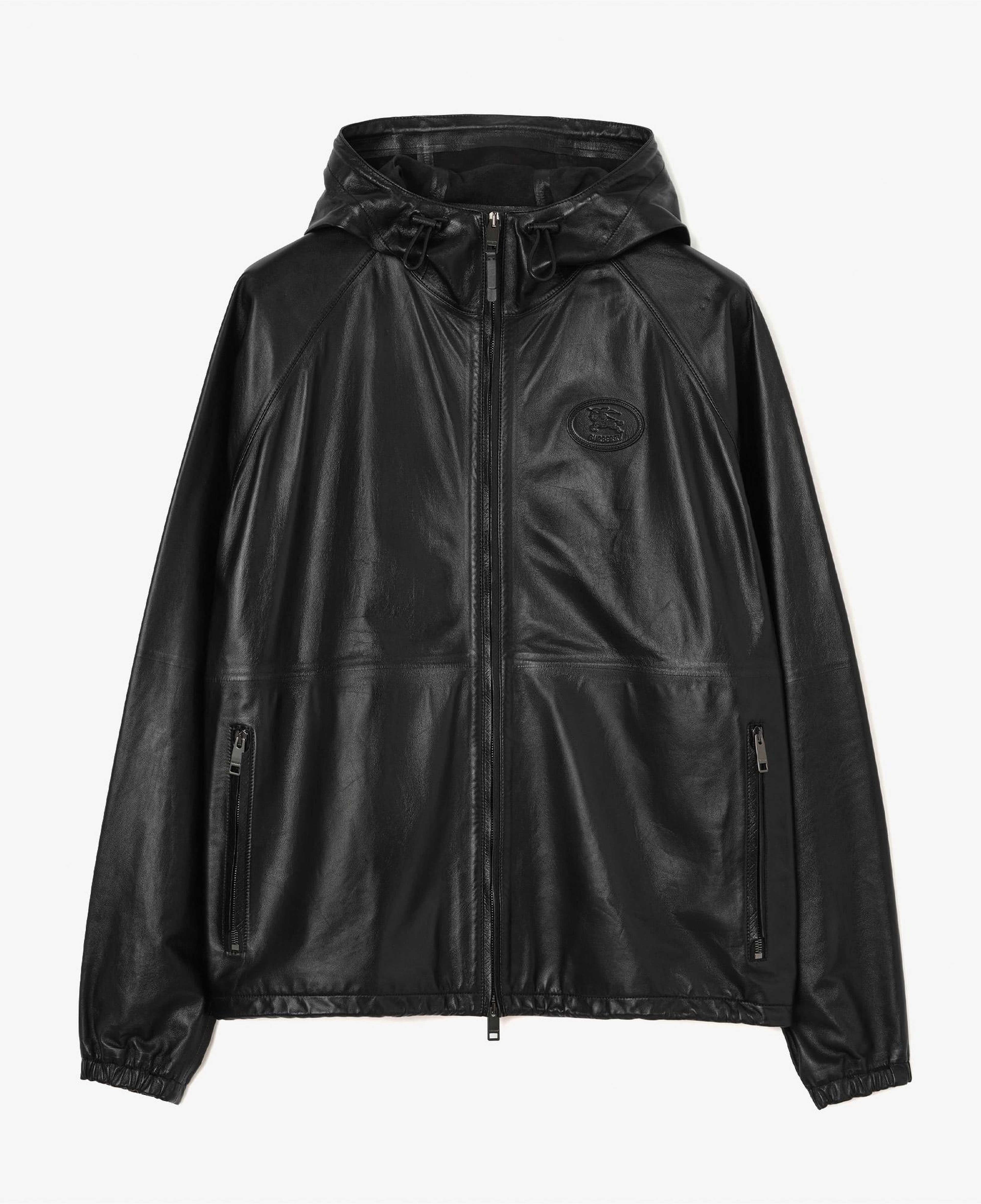 Burberry Clapton Erkek Siyah Deri Mont