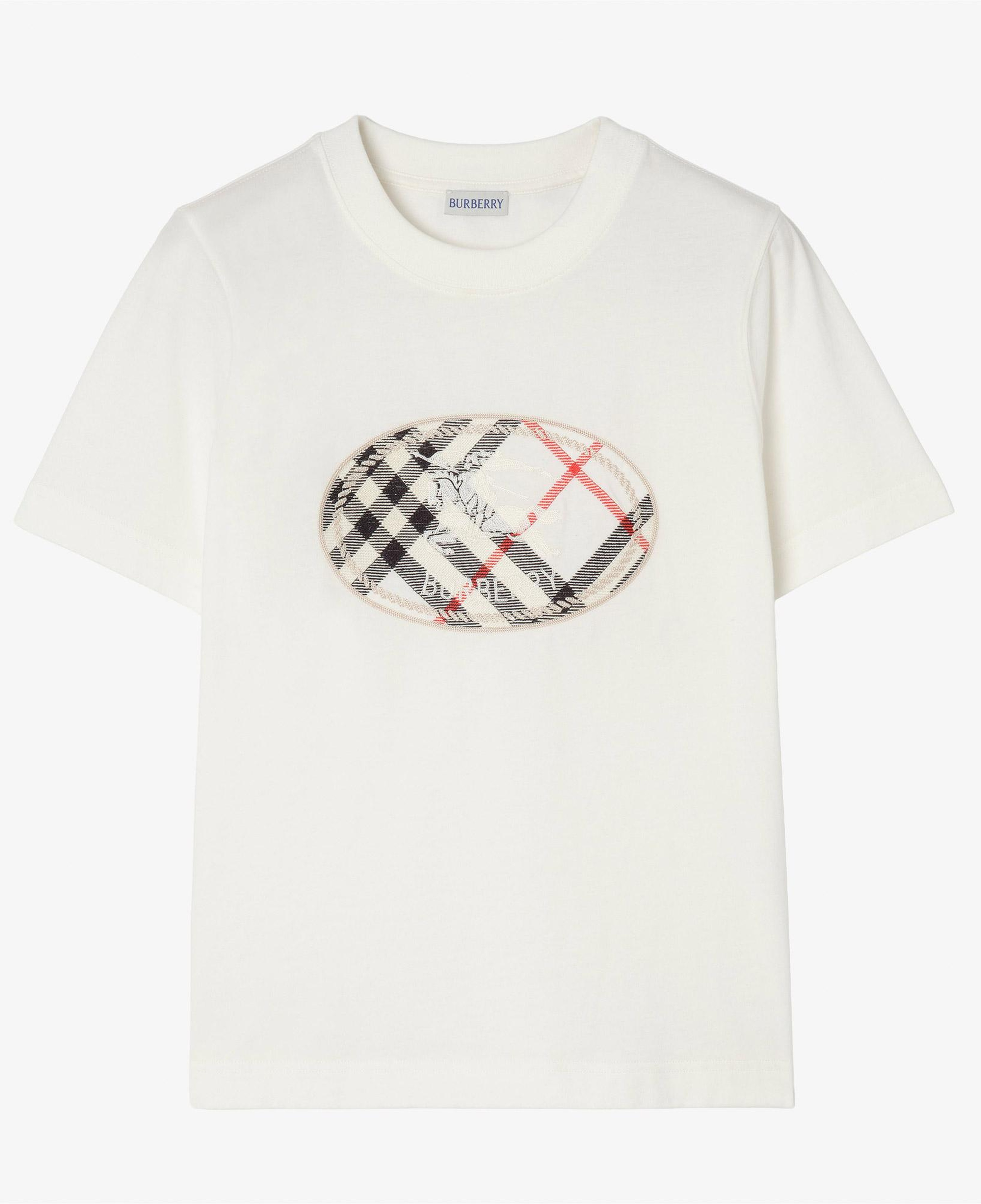 Burberry Frankie Check Kadın Beyaz T-Shirt