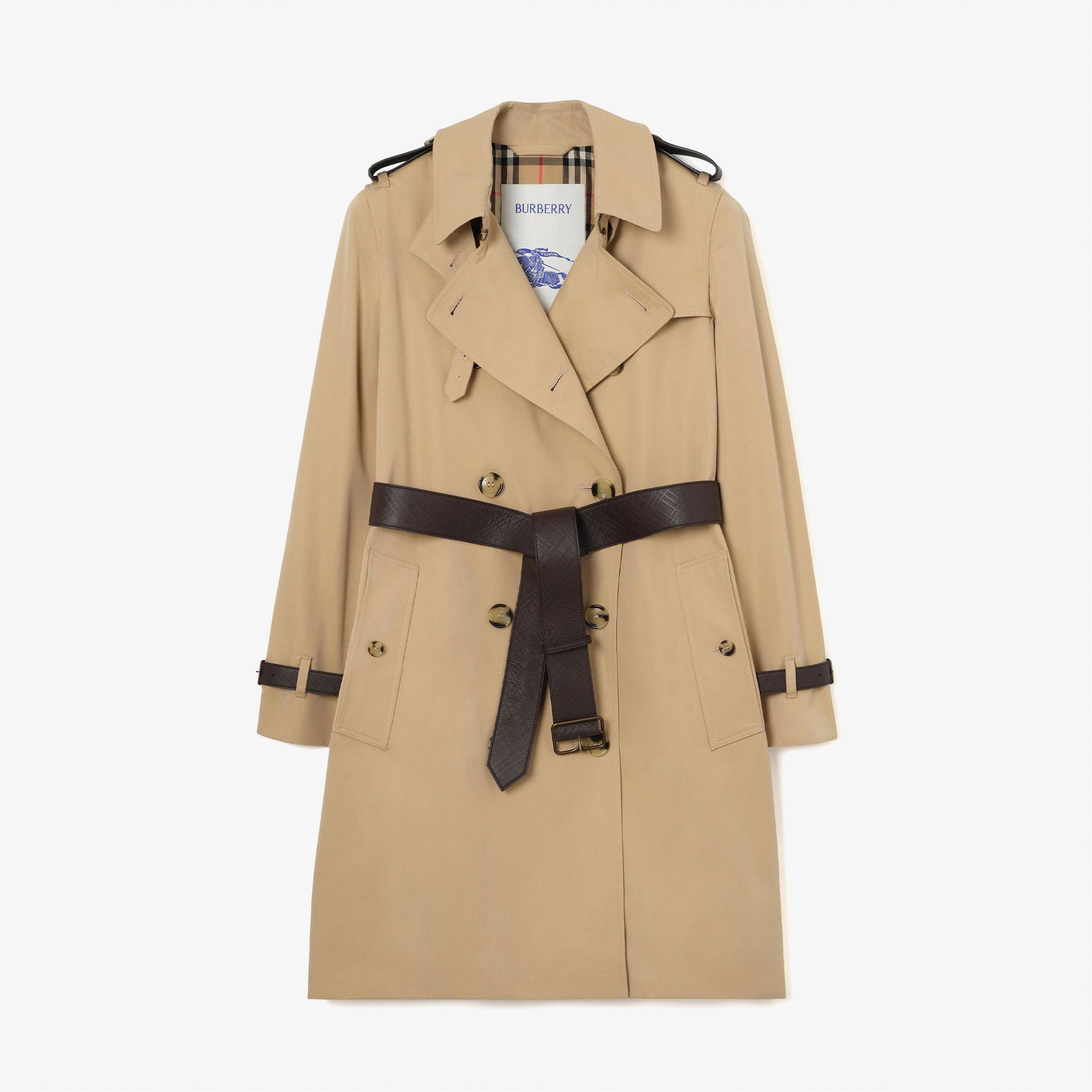 Burberry Kensington Kadın Bej Pardesü