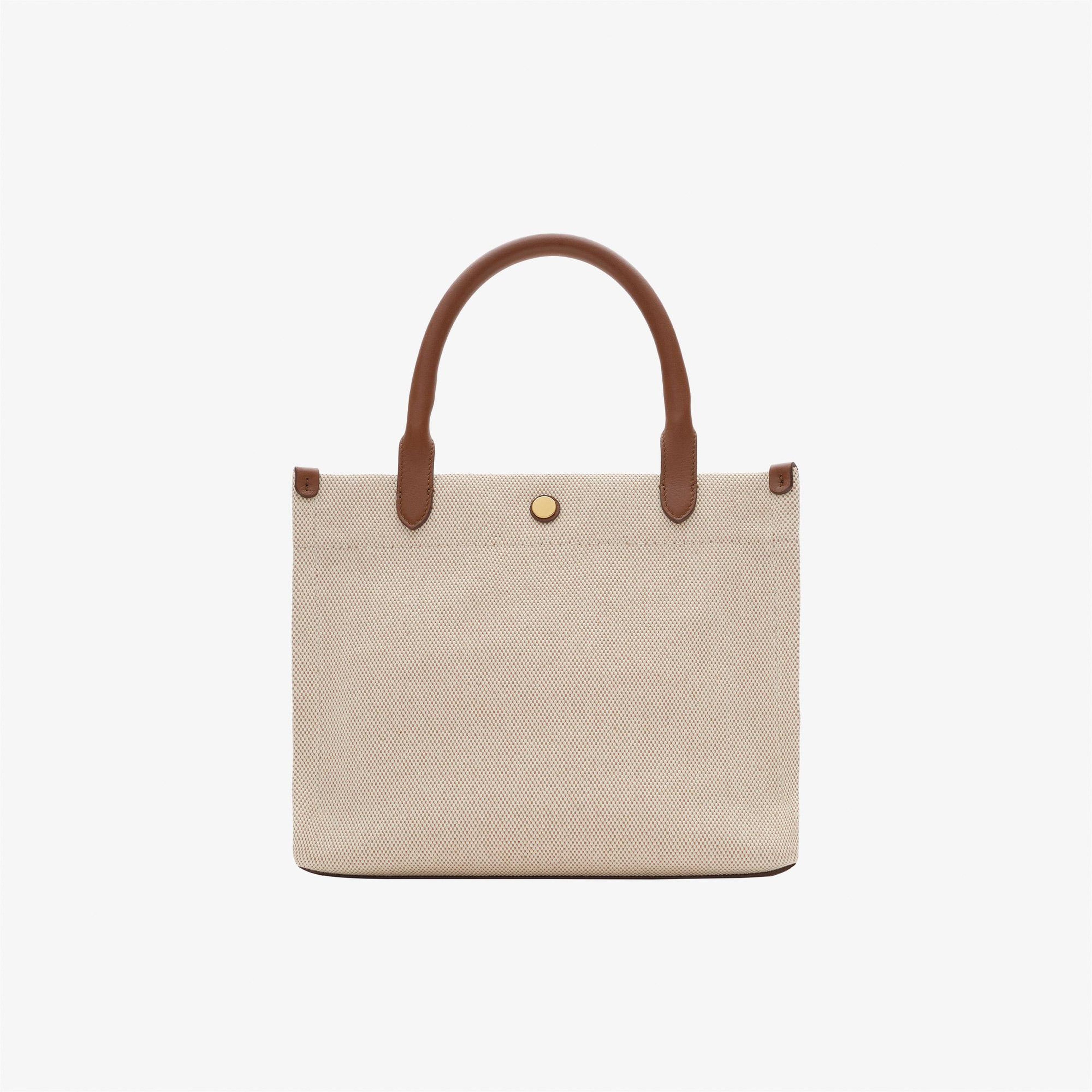 Burberry Canvas Tote Kadın Krem Omuz Çantası