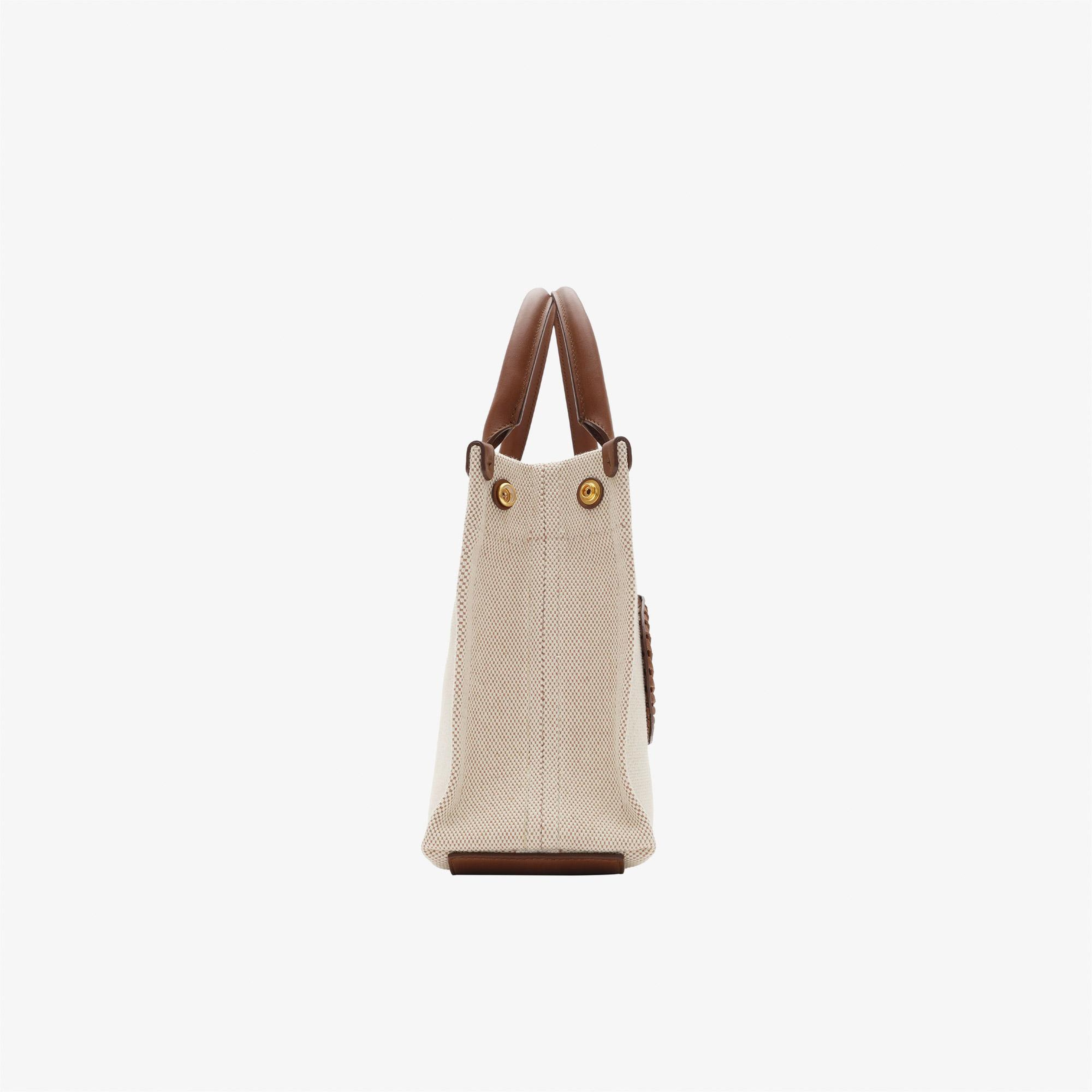 Burberry Canvas Tote Kadın Krem Omuz Çantası