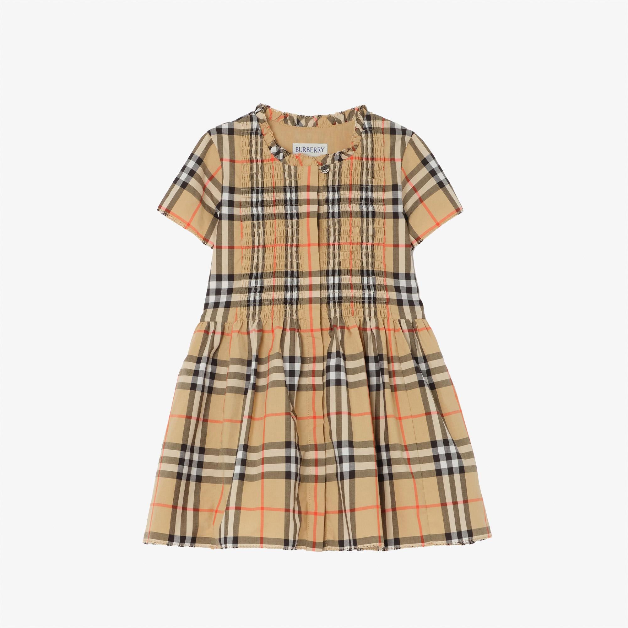 Burberry Mnrose Check Çocuk Bej Elbise