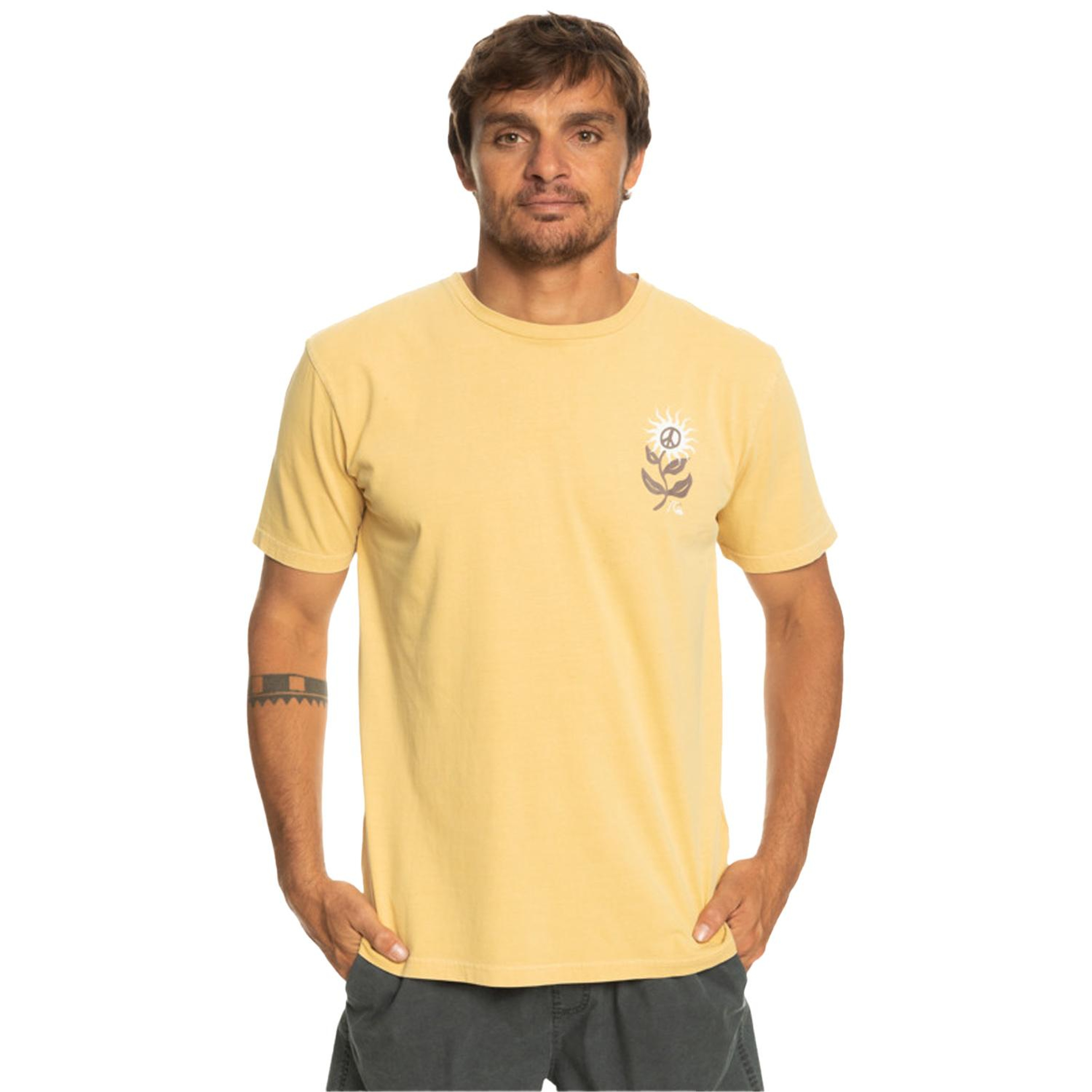 Quiksilver Sunbloom Erkek Sarı Tişört