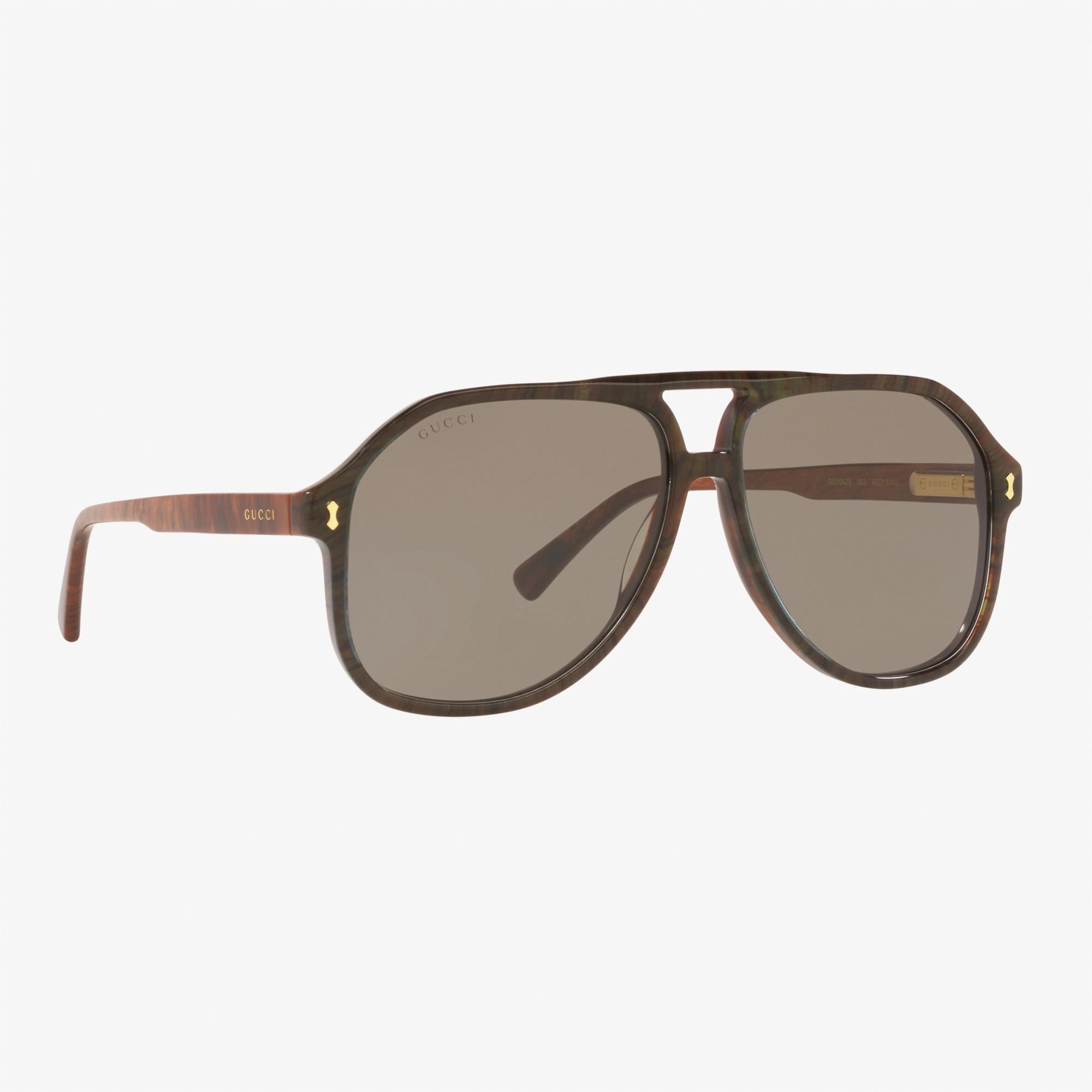 GUCCI Acetate Erkek Kahverengi Güneş Gözlüğü