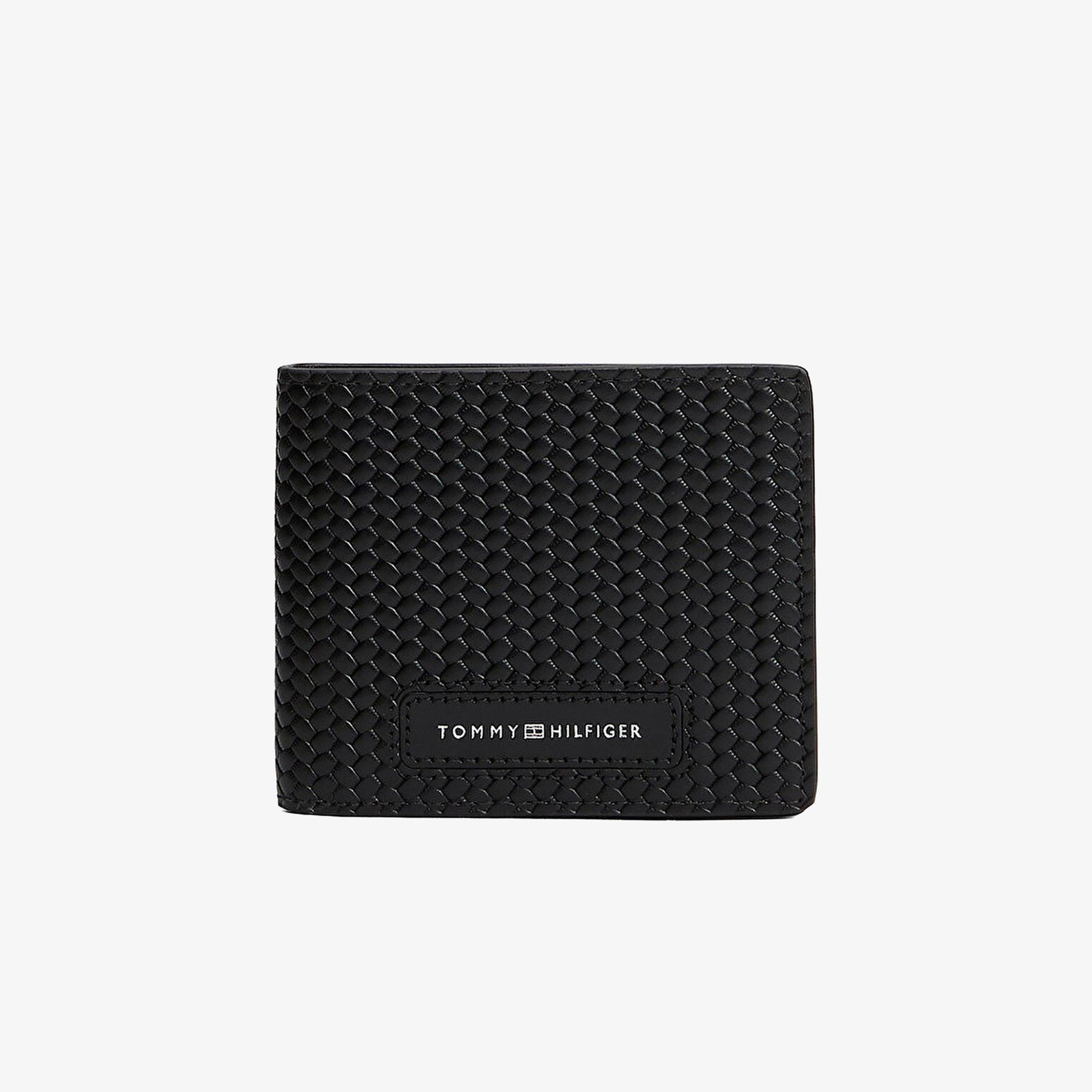 Tommy Hilfiger Woven Texture Mini Erkek Siyah Cüzdan