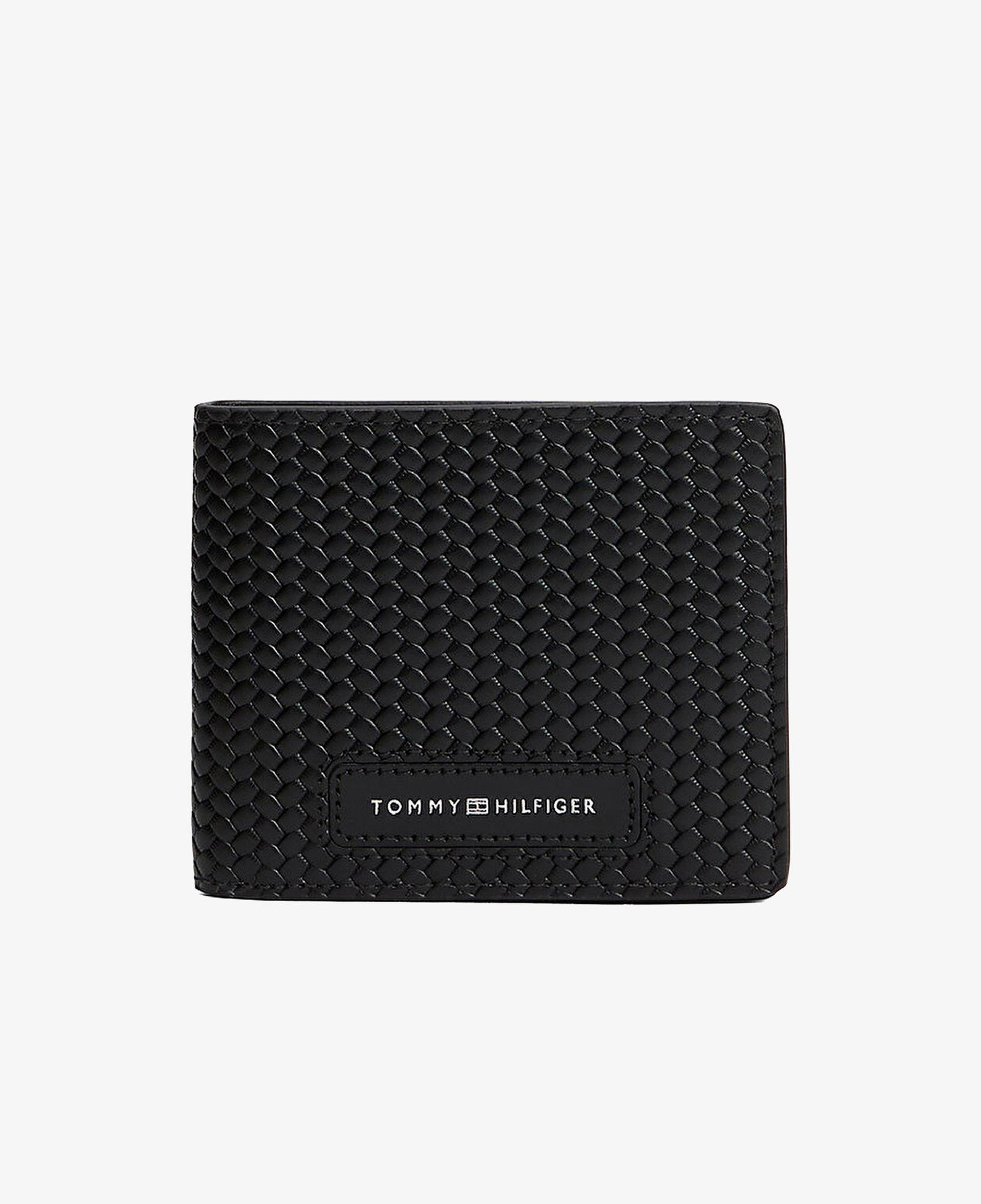 Tommy Hilfiger Woven Texture Mini Erkek Siyah Cüzdan