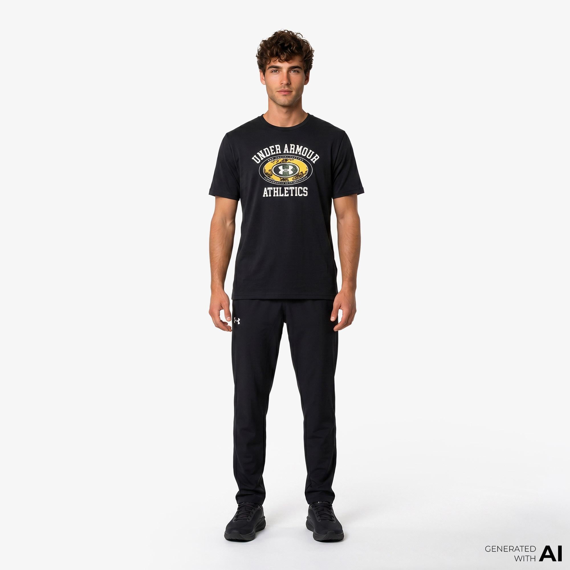 Under Armour 60/40S Armor Globe Ss Erkek Siyah T-Shirt