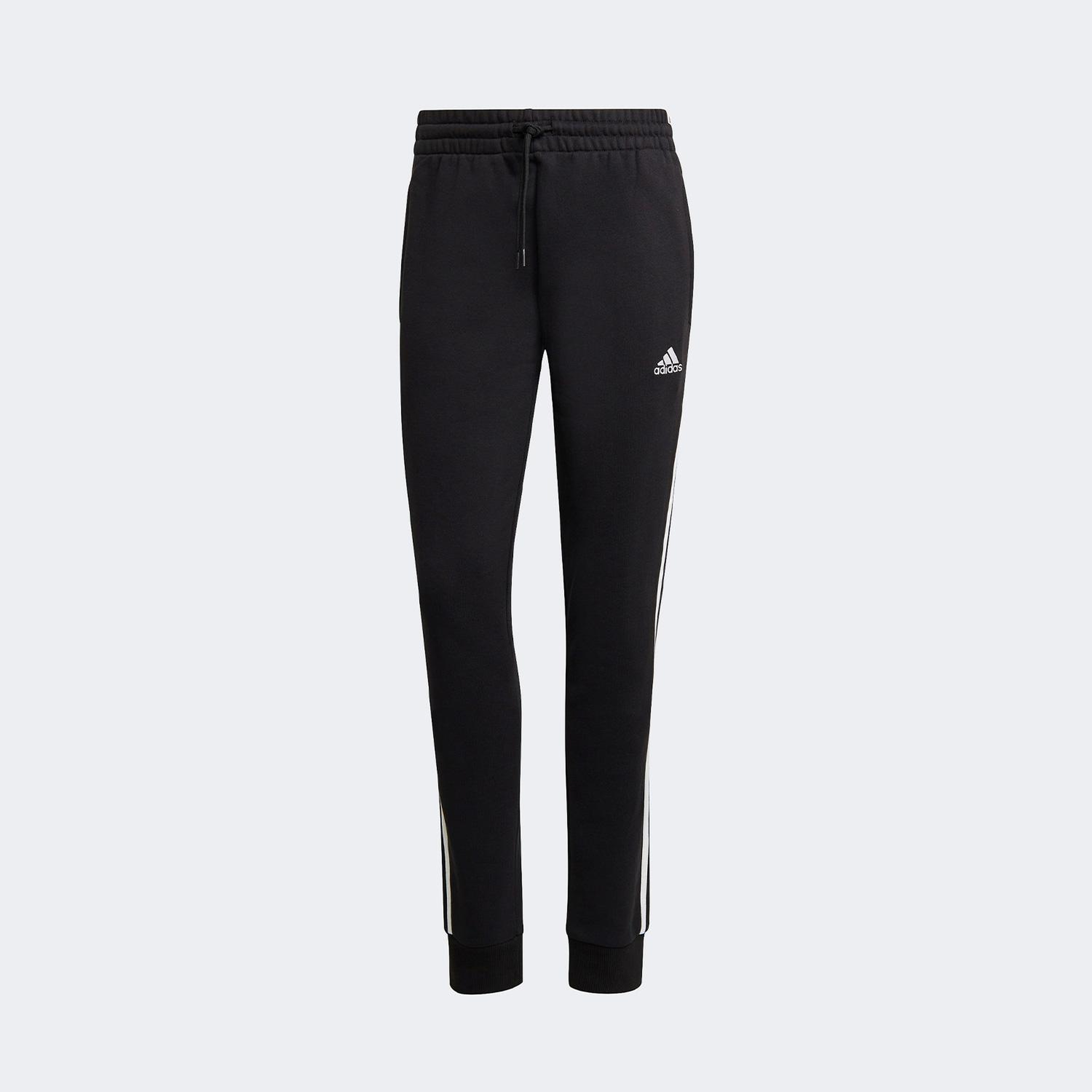 adidas Essentials 3-Stripes French Terry Cuffed Kadın Siyah Günlük Eşofman Altı
