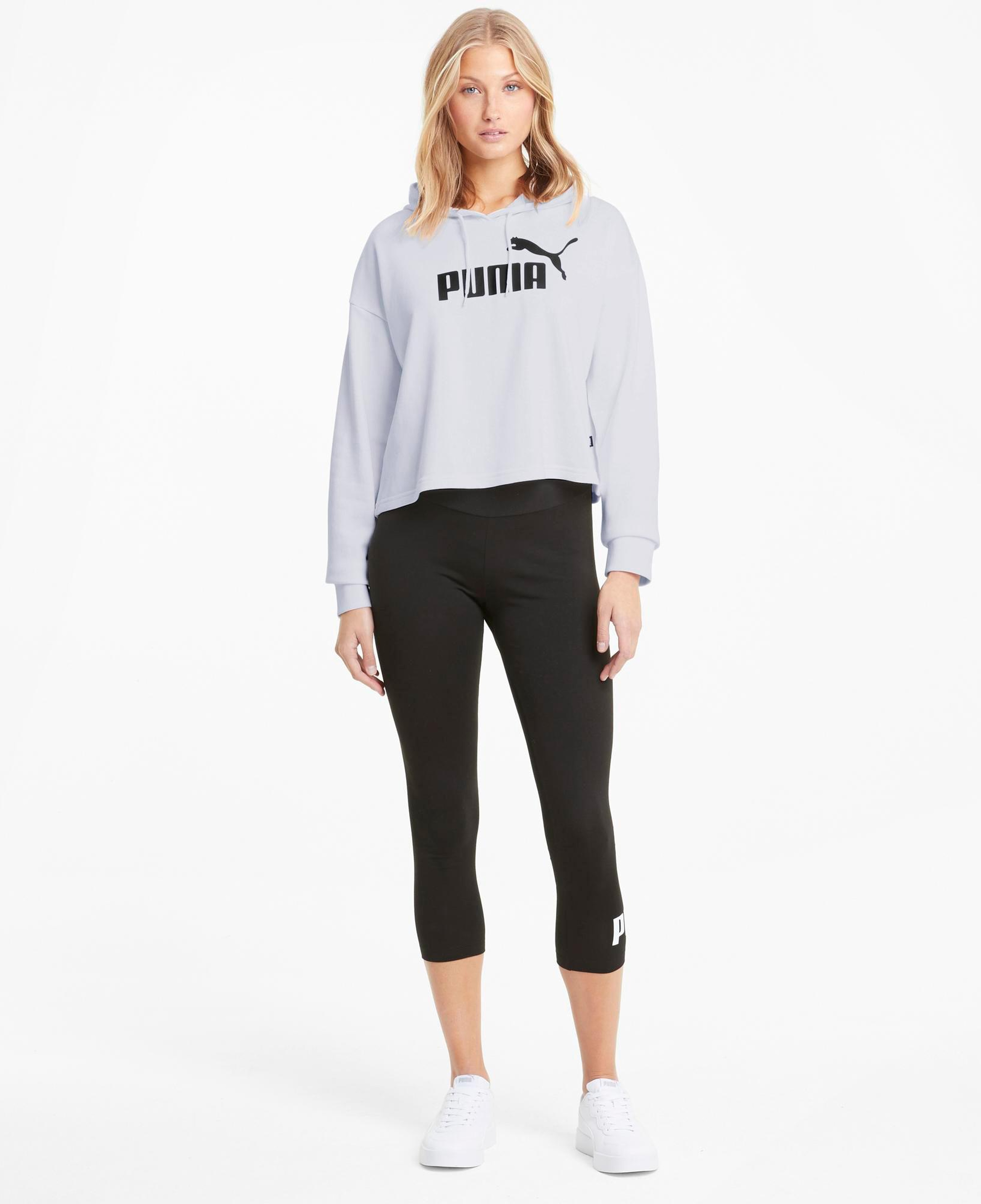 Puma Essentials Cropped Logo Kadın Beyaz Günlük Sweatshirt