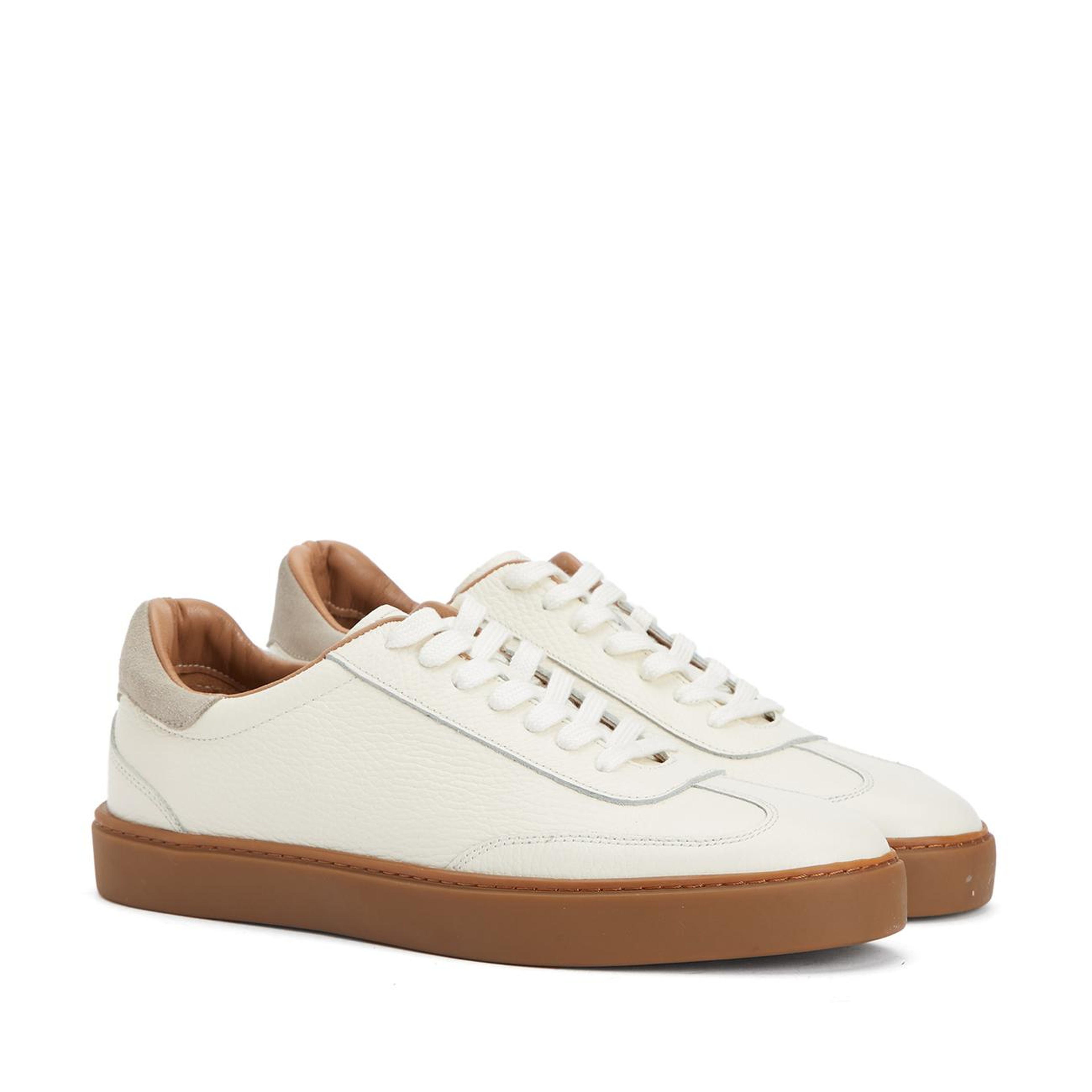 Divarese Erkek Ekru Floter Deri Sneaker