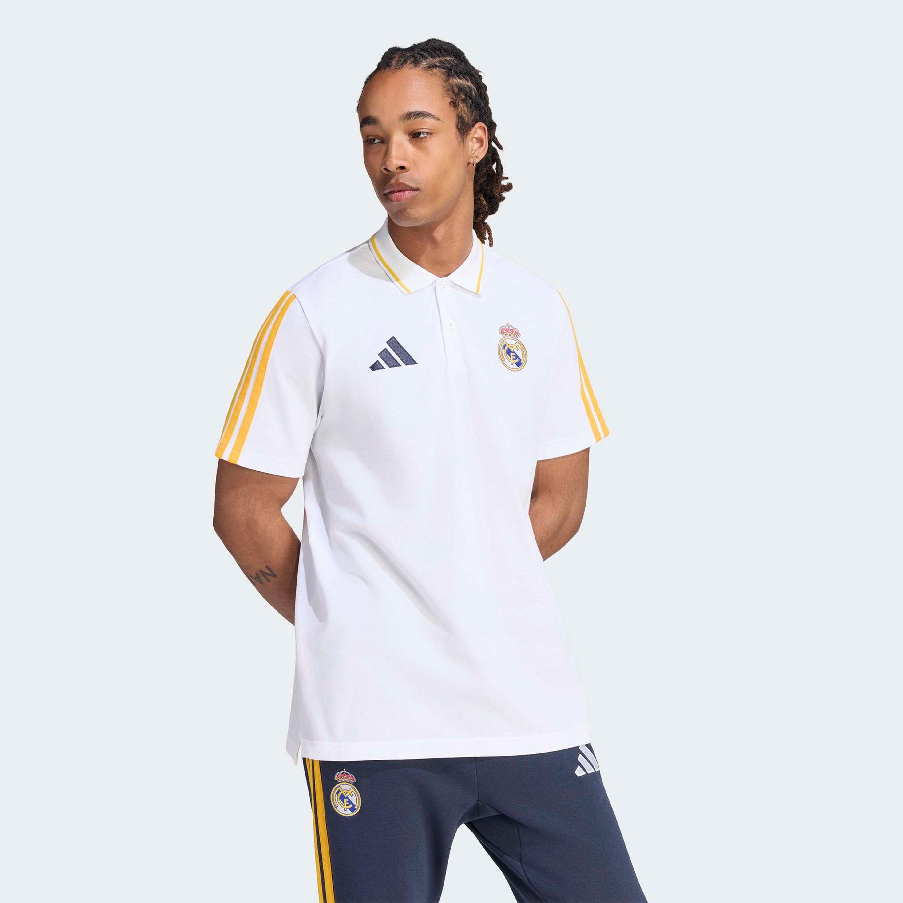 adidas Real Madrid DNA Erkek Beyaz Polo T-Shirt