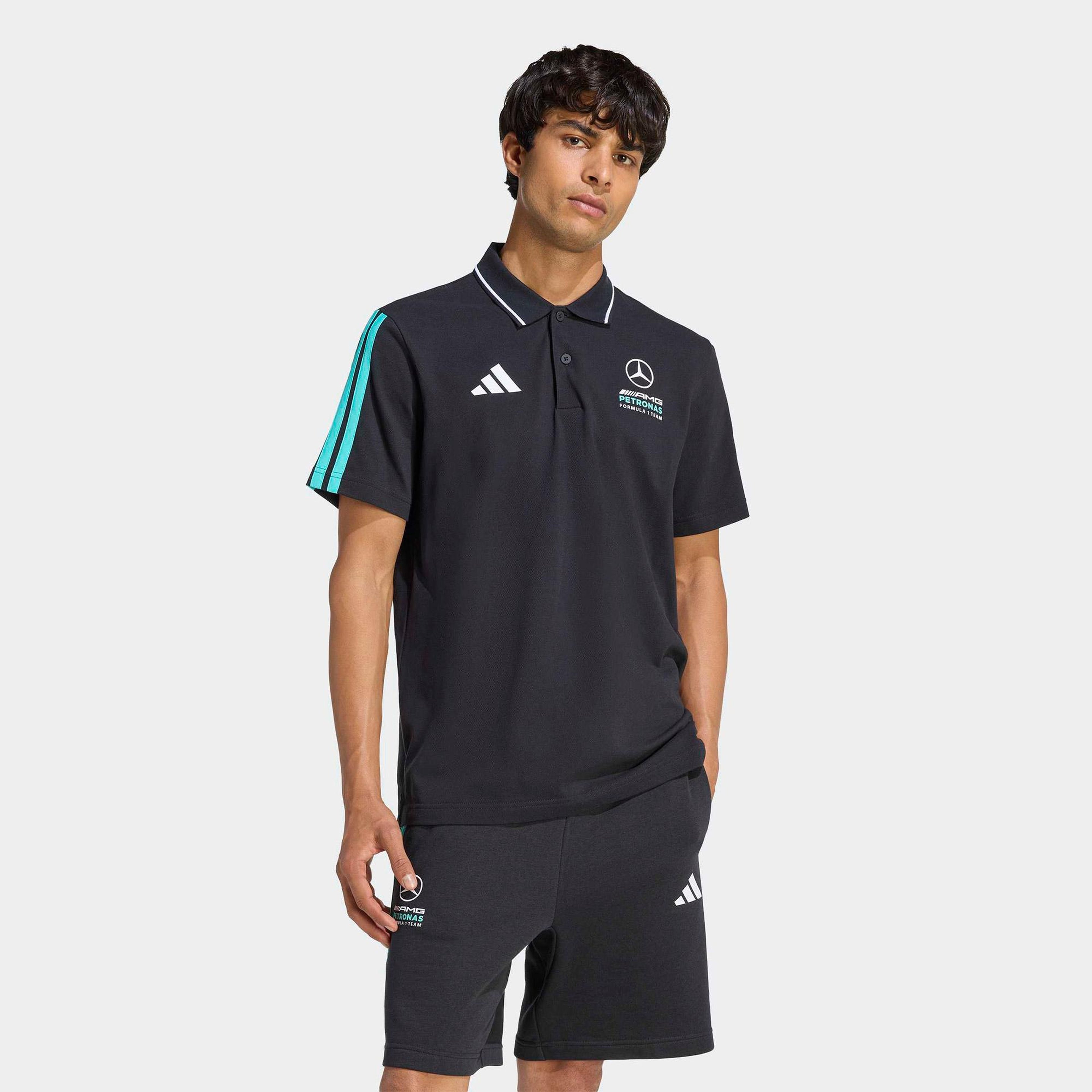 adidas Mercedes-AMG Petronas F1 Erkek Siyah Polo T-Shirt