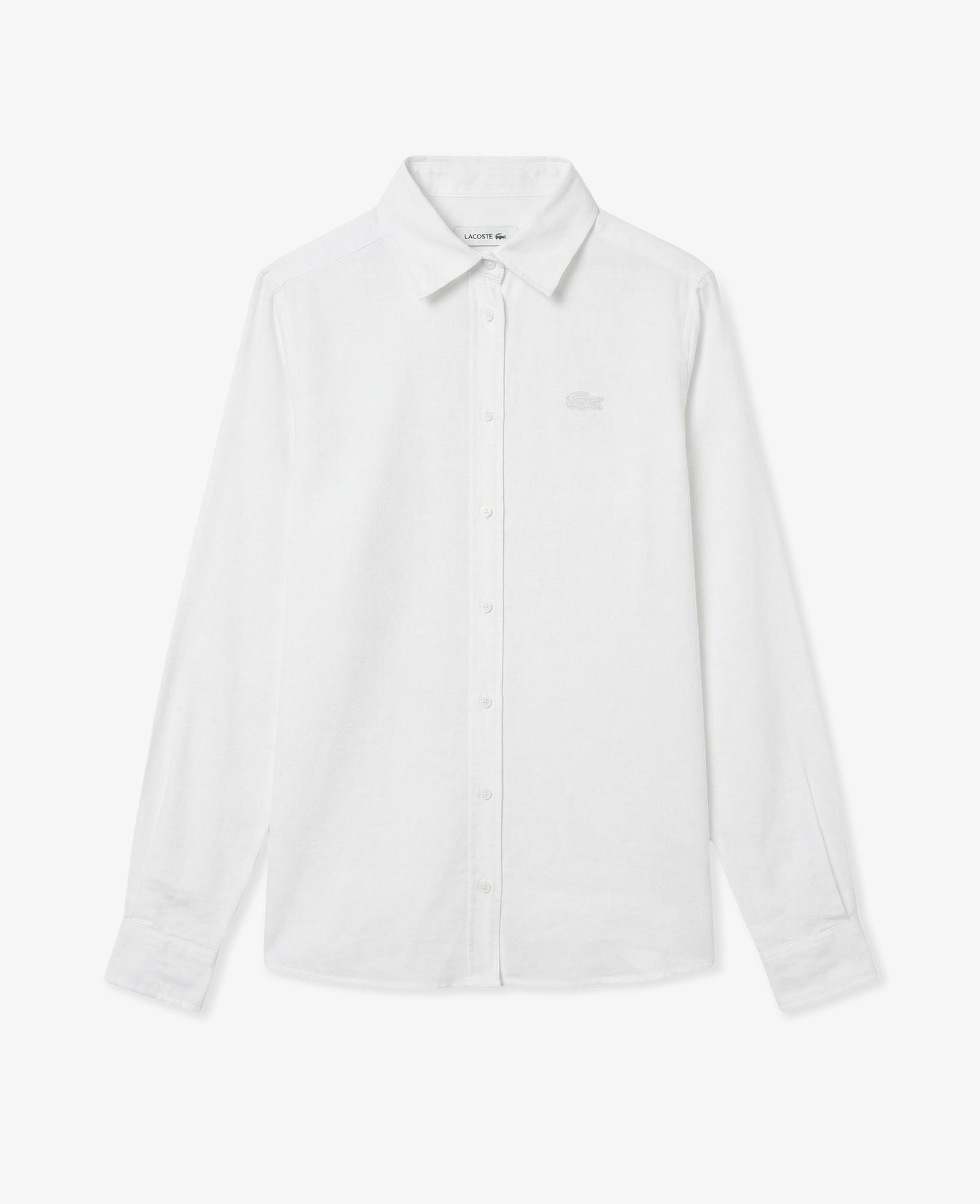Kadın Relaxed Fit Keten Beyaz Gömlek