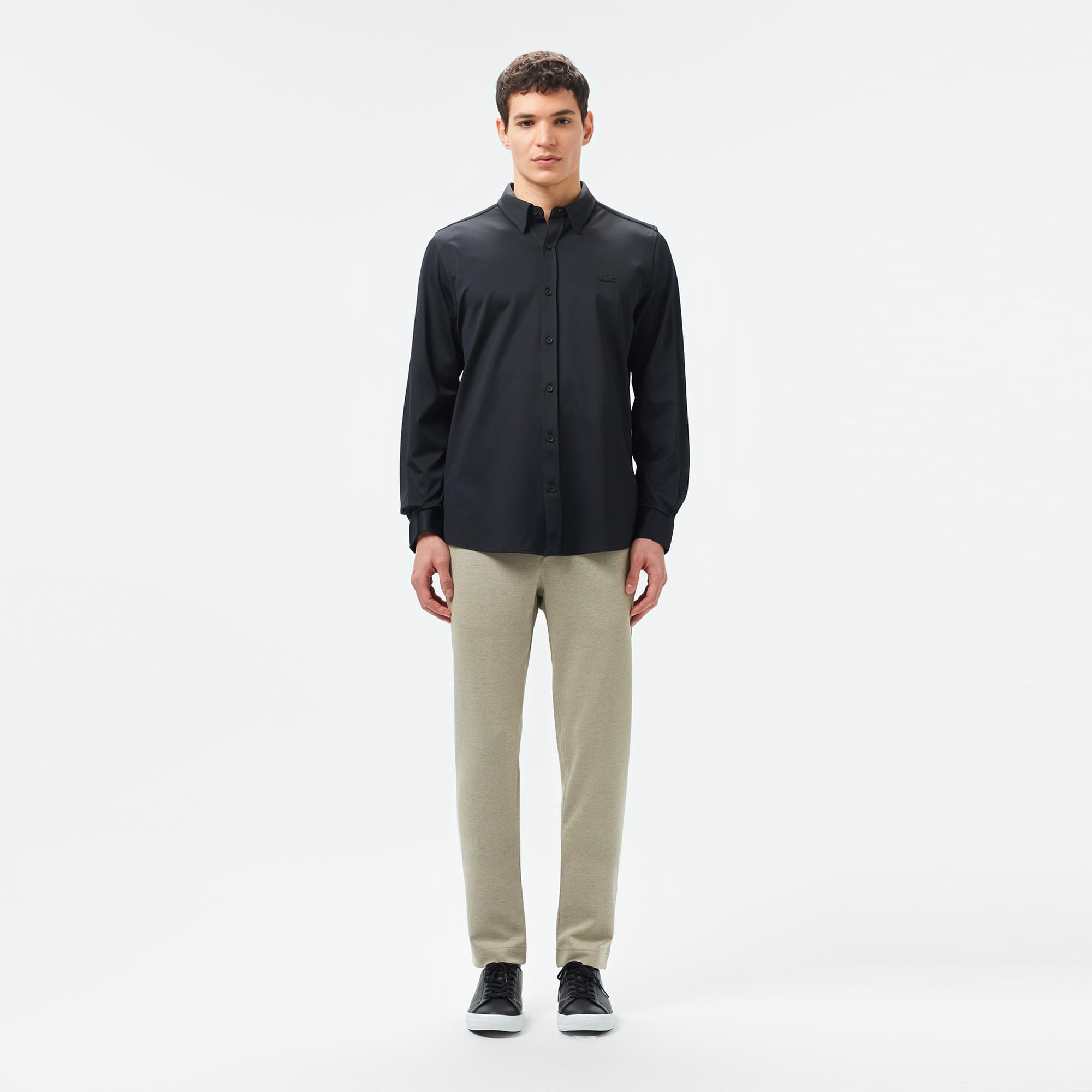 Erkek Slim Fit Siyah Gömlek