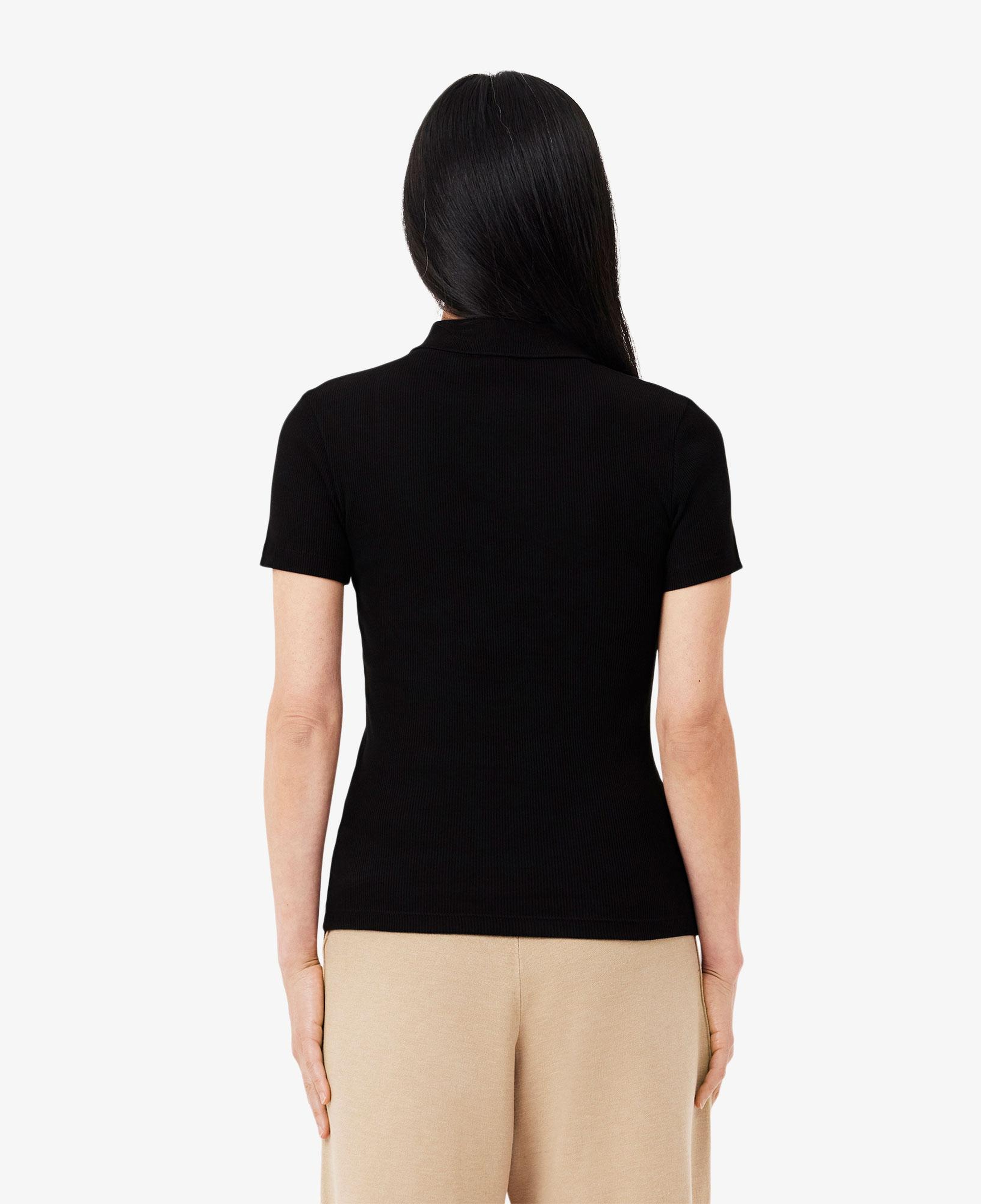 L.12.D Kadın Slim Fit Siyah Polo