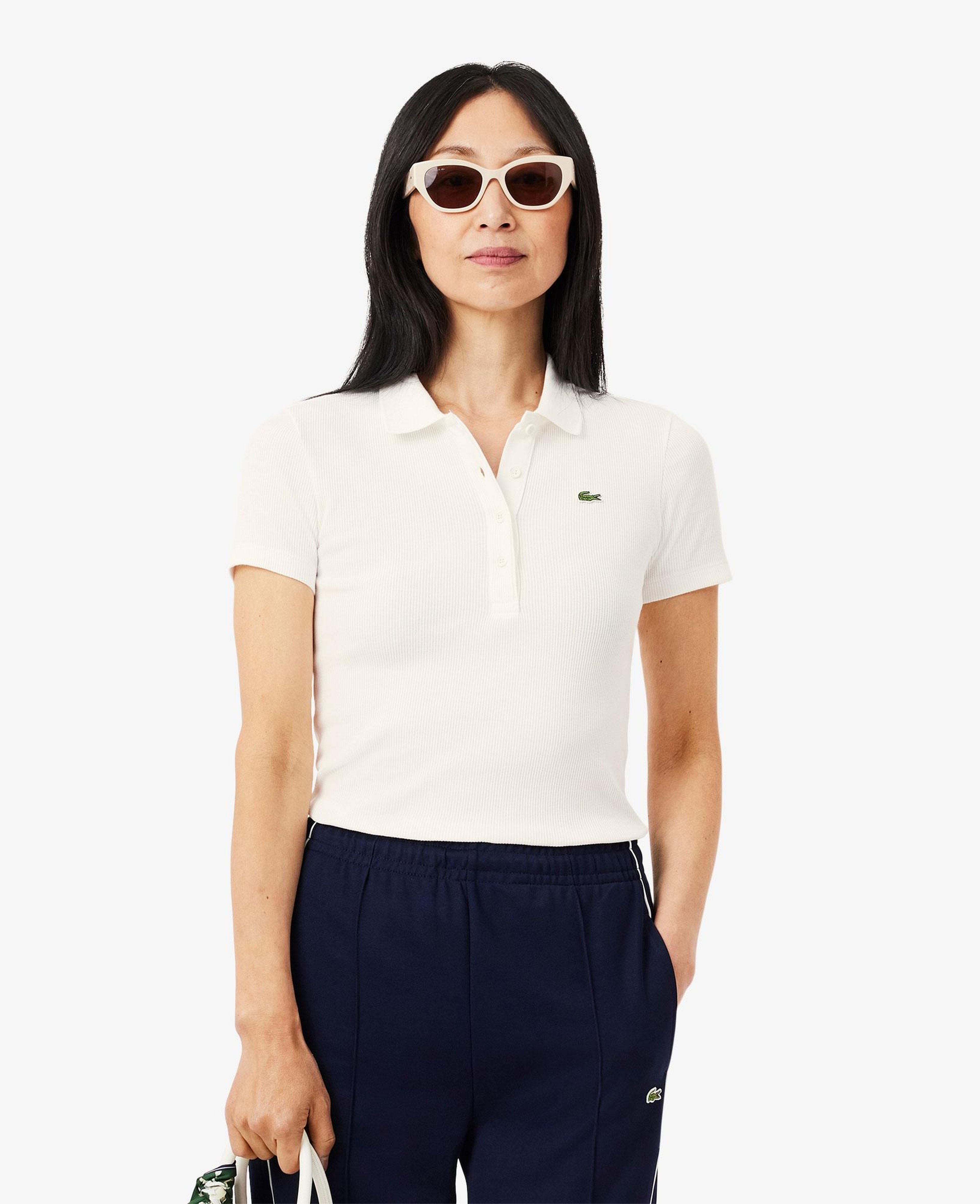 L.12.D Kadın Slim Fit Beyaz Polo