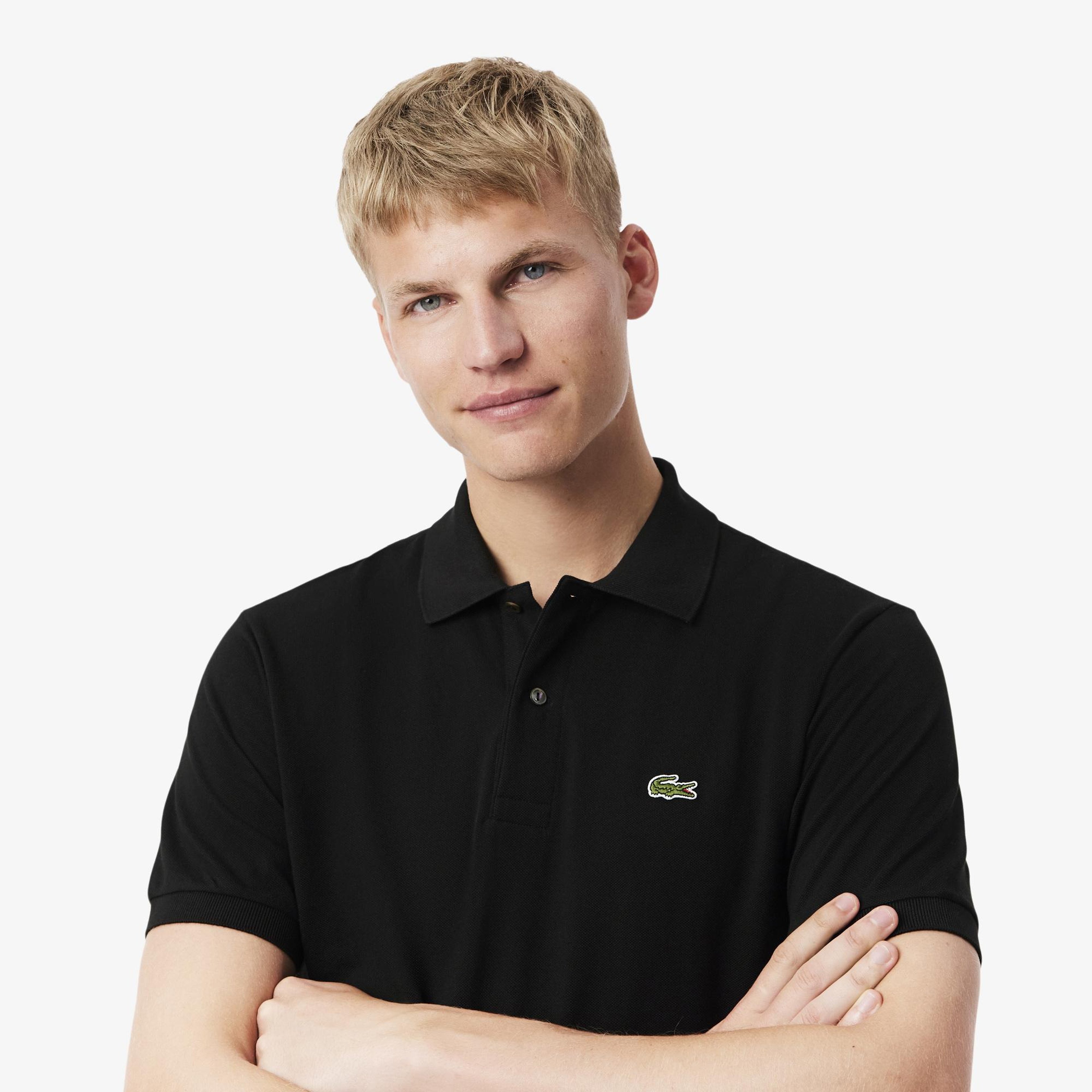 L.12.12 Erkek Classic Fit Siyah Polo