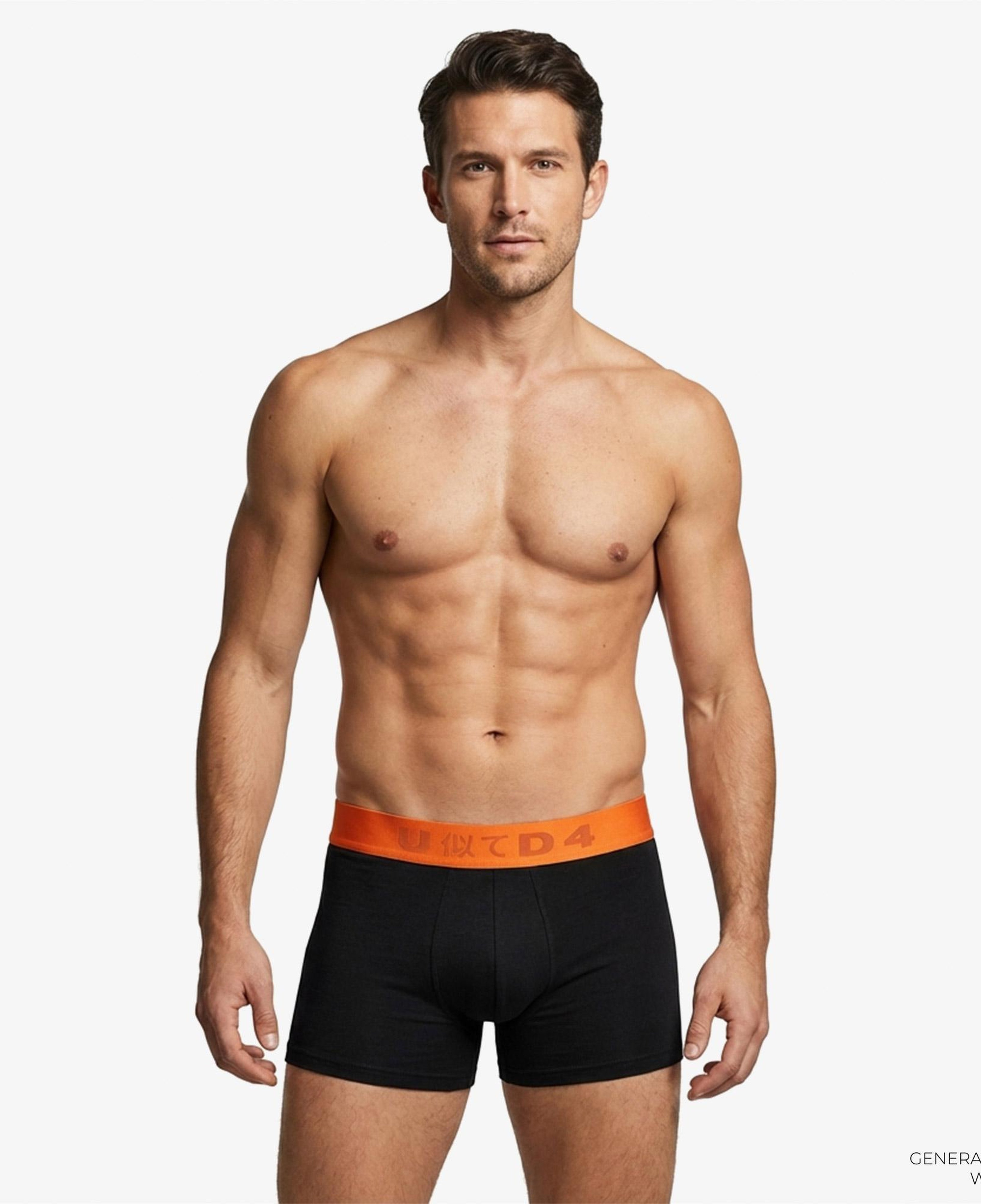 UNITED4 Classic 3lü Erkek Siyah Boxer
