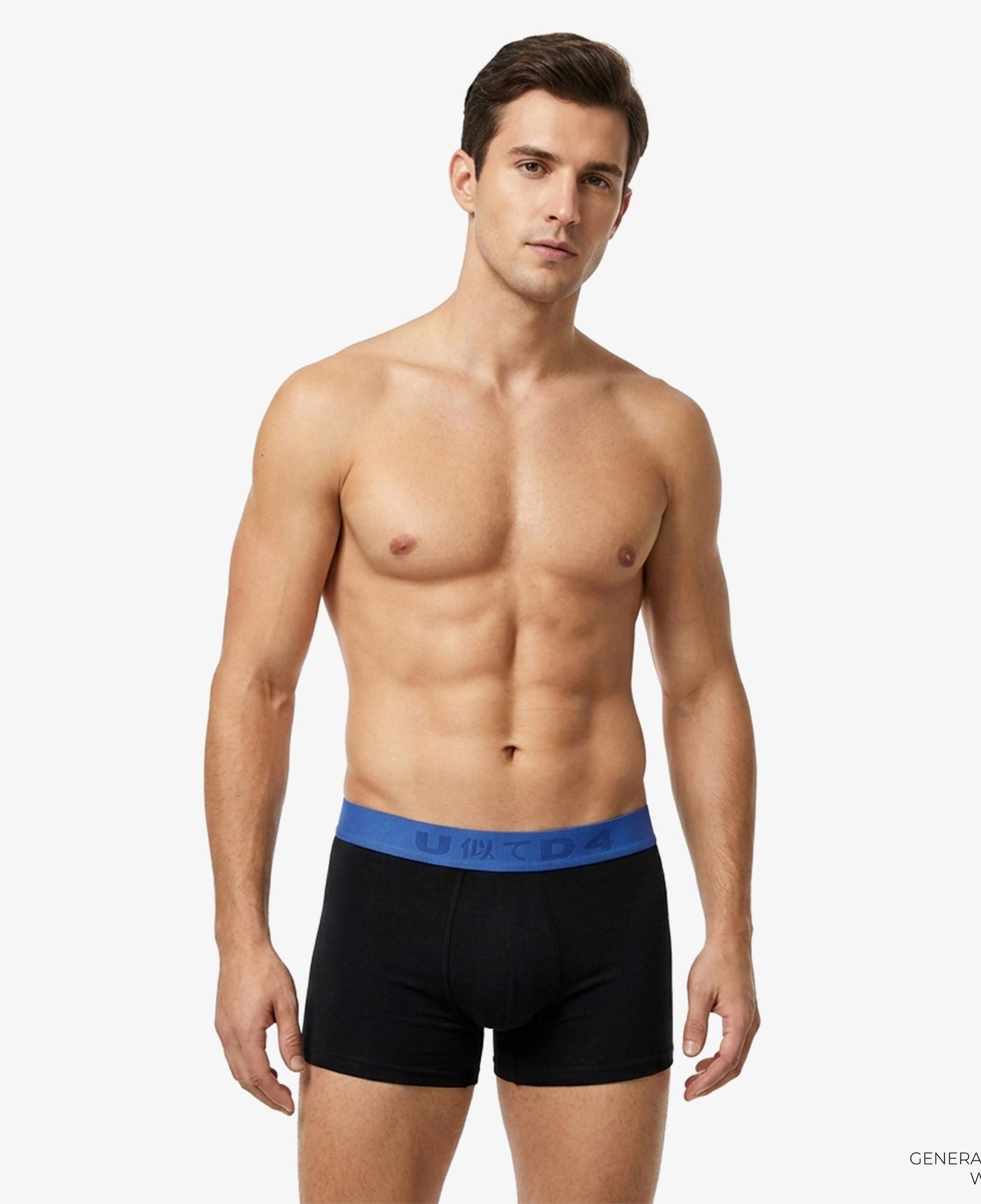 UNITED4 Classic 3lü Erkek Siyah Boxer