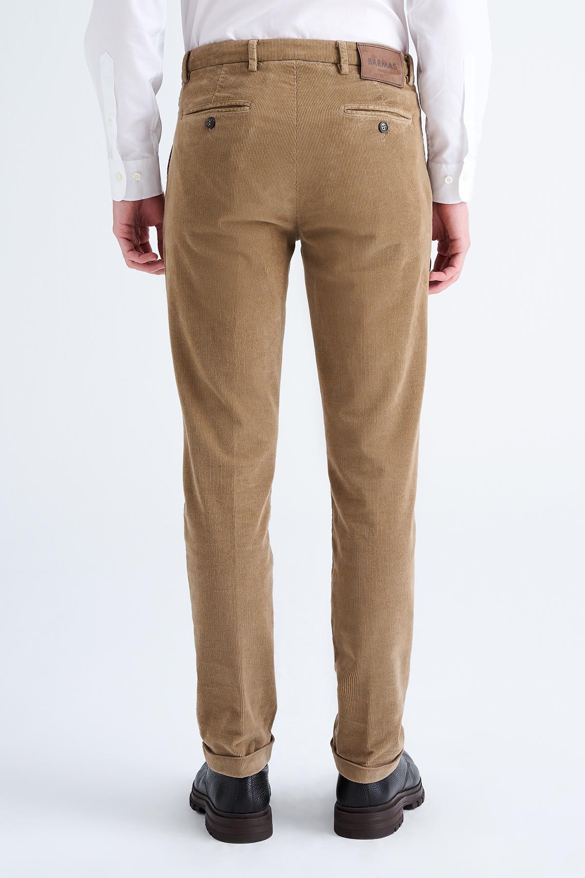 Erkek Haki Kadife Chino Pantolon