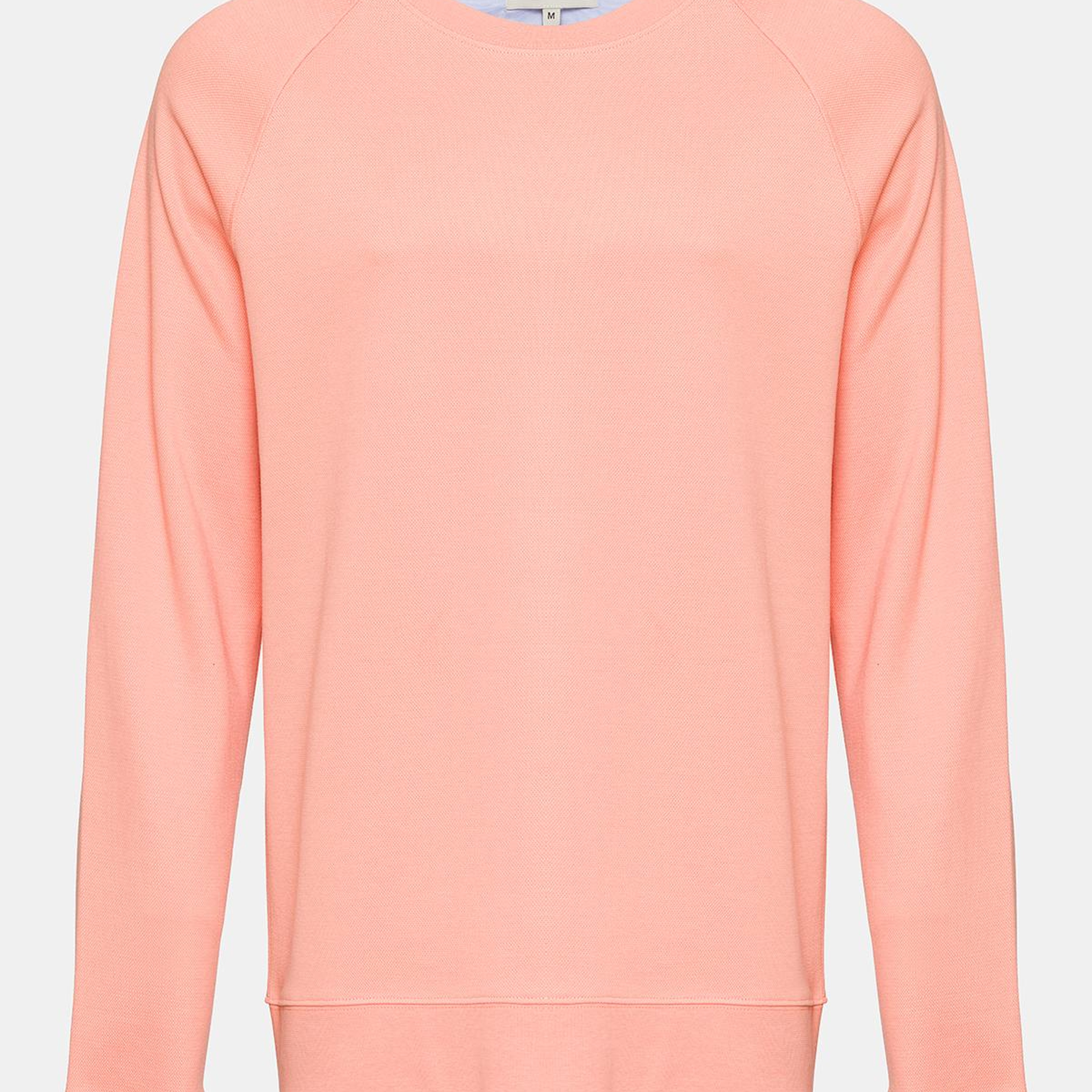Erkek Pembe Bisiklet Yaka Organik Pamuklu Sweatshirt