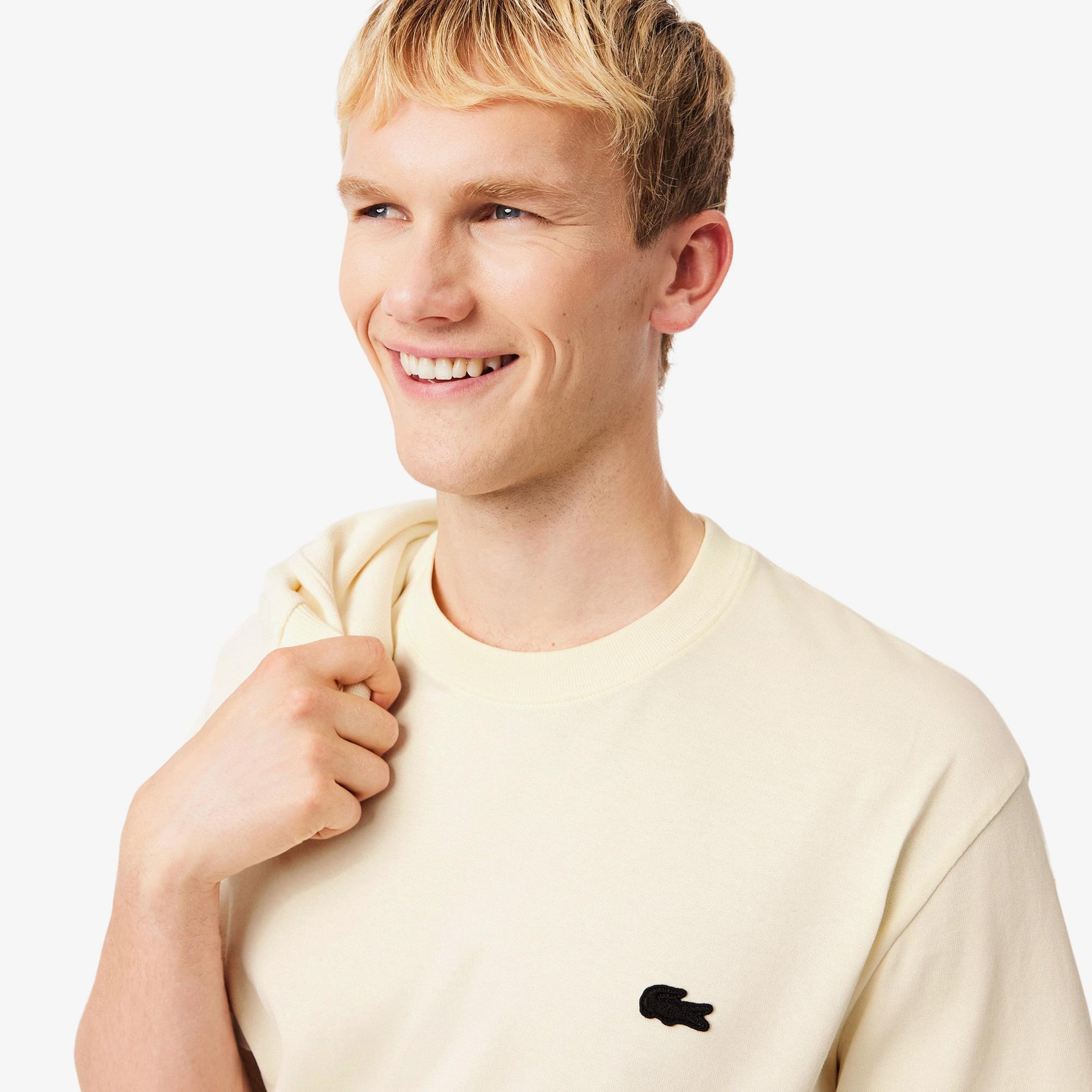 Erkek Classic Fit Bisiklet Yaka Sarı T-Shirt