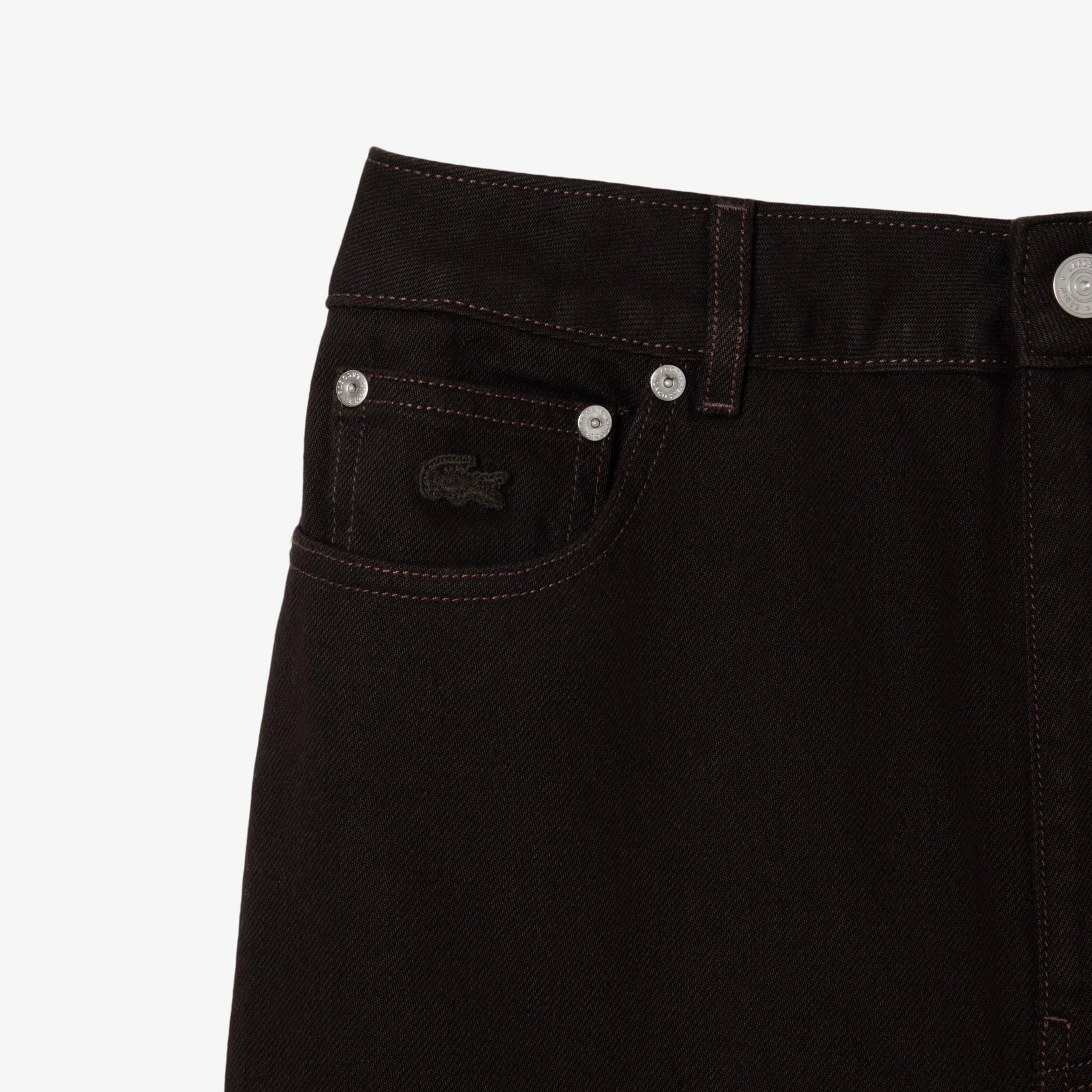 Kadın Wide Leg Koyu Kahverengi Jean Pantolon