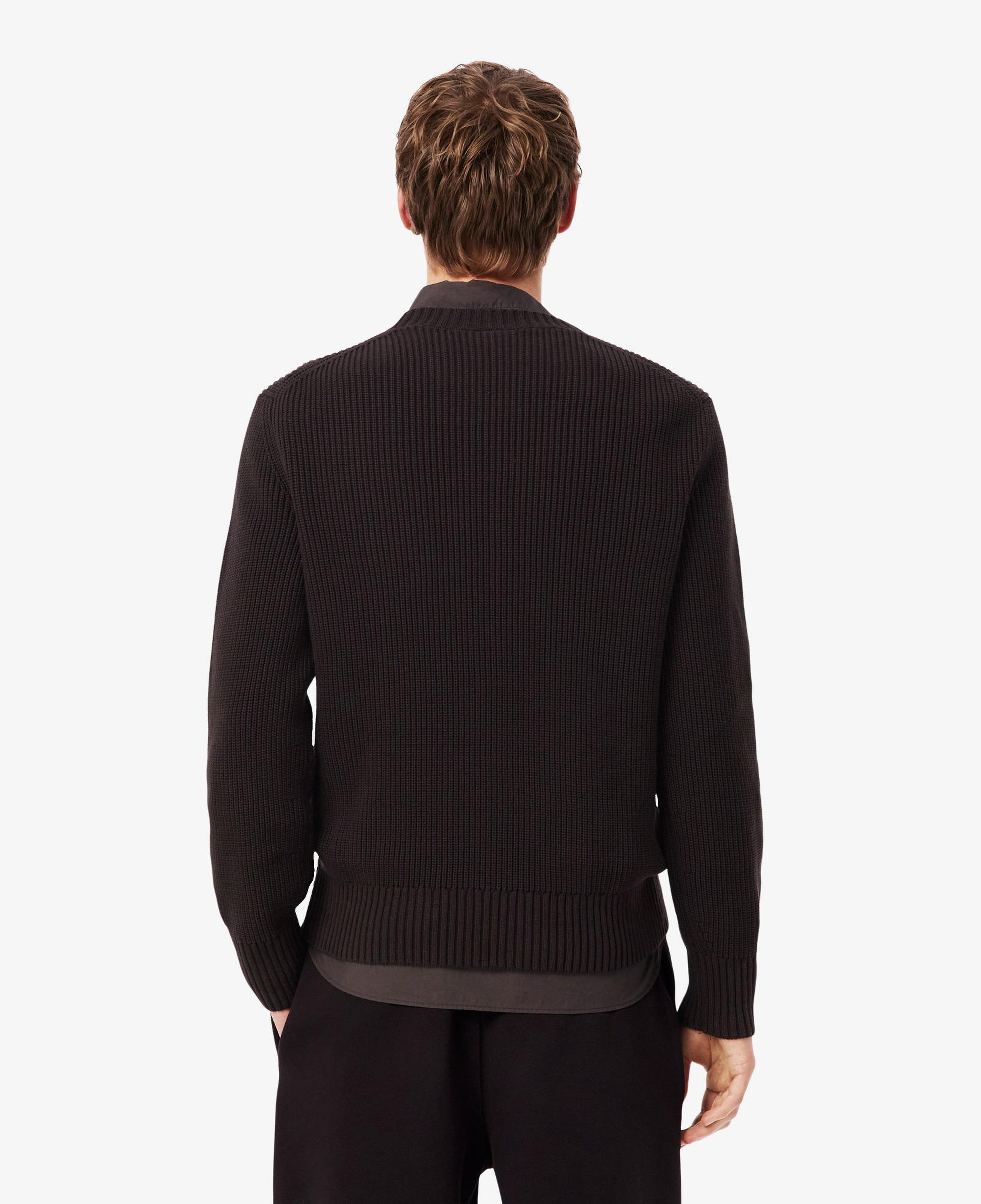 Erkek Classic Fit Bisiklet Yaka Kahverengi Kazak