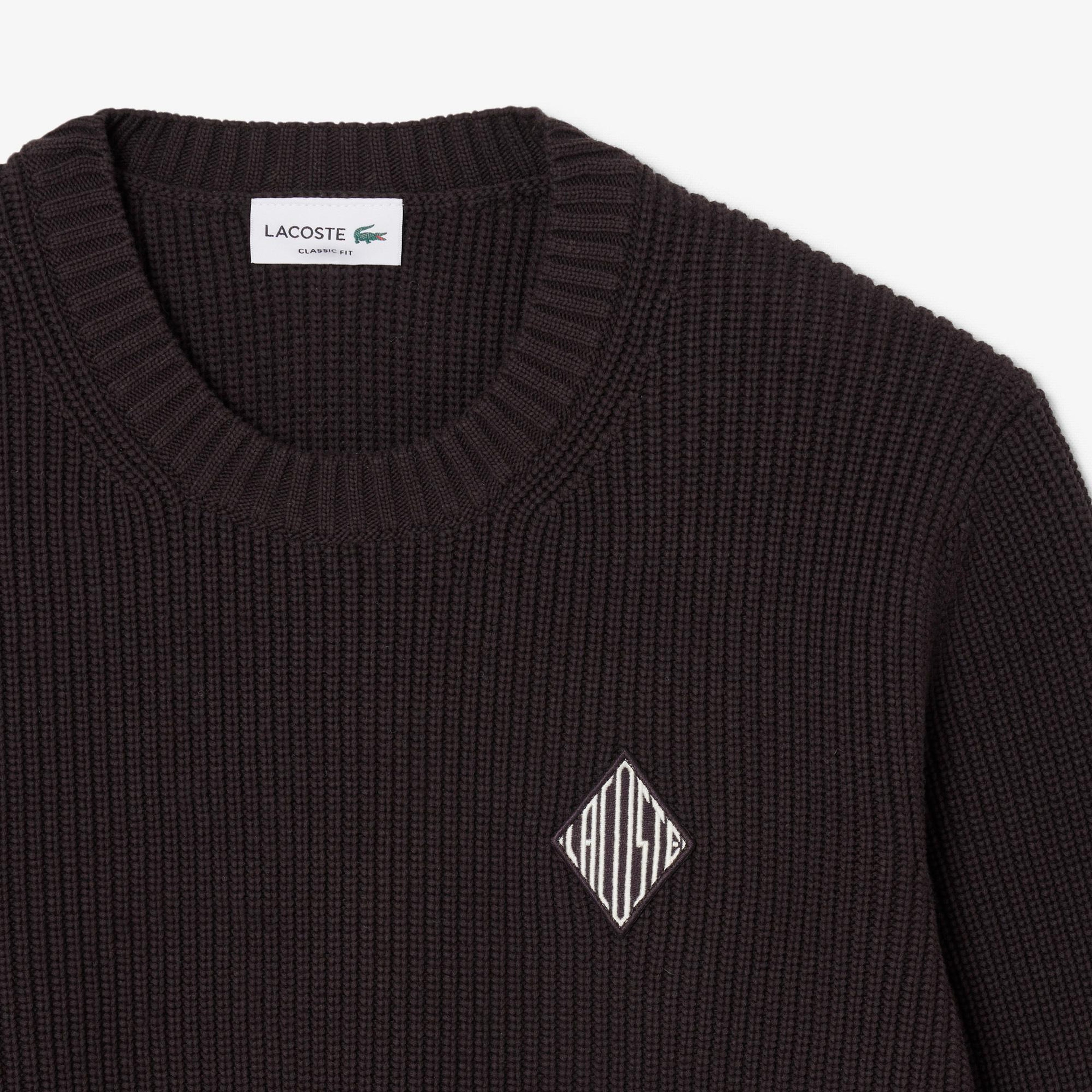 Erkek Classic Fit Bisiklet Yaka Kahverengi Kazak