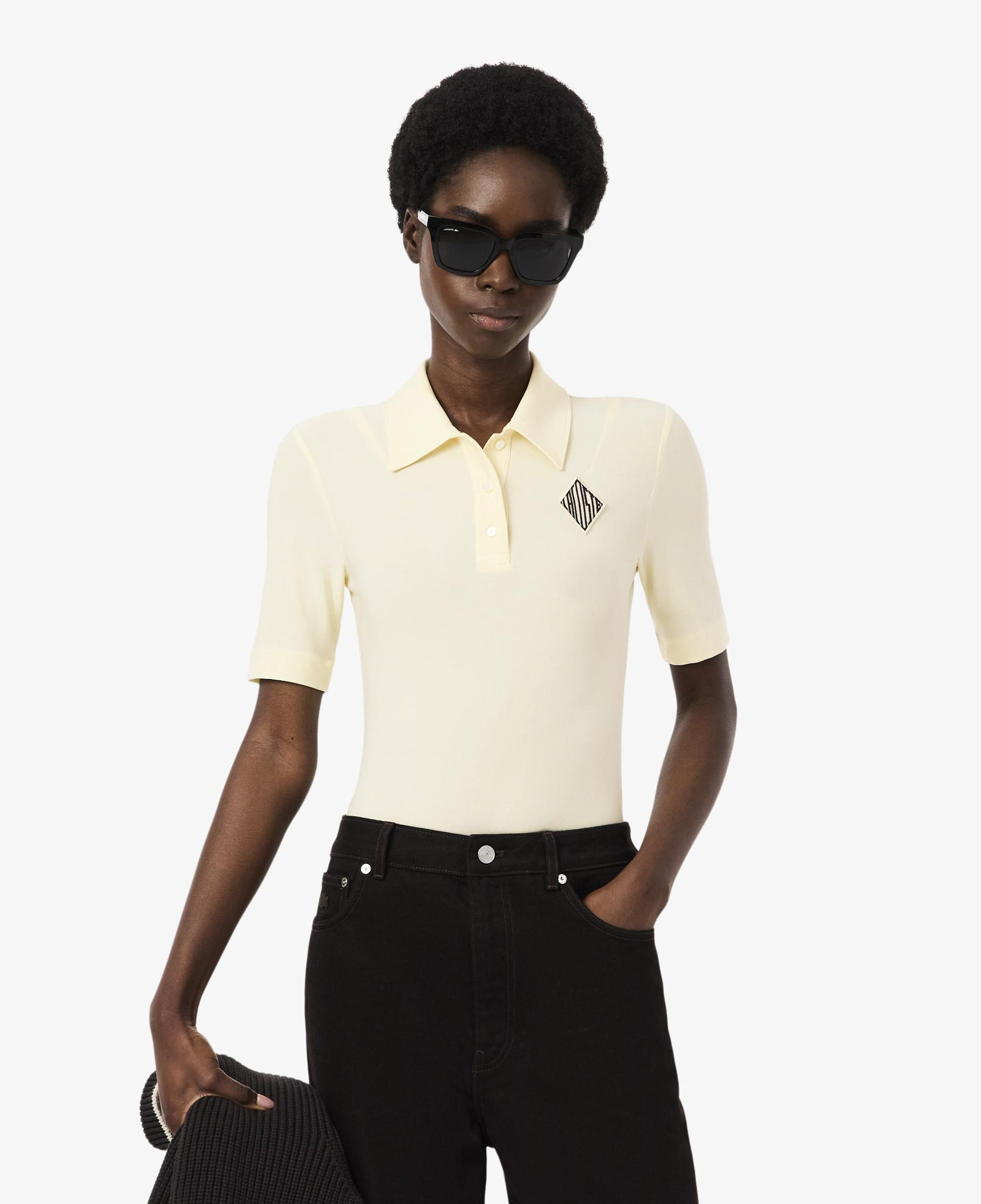 Kadın Slim Fit Sarı Polo