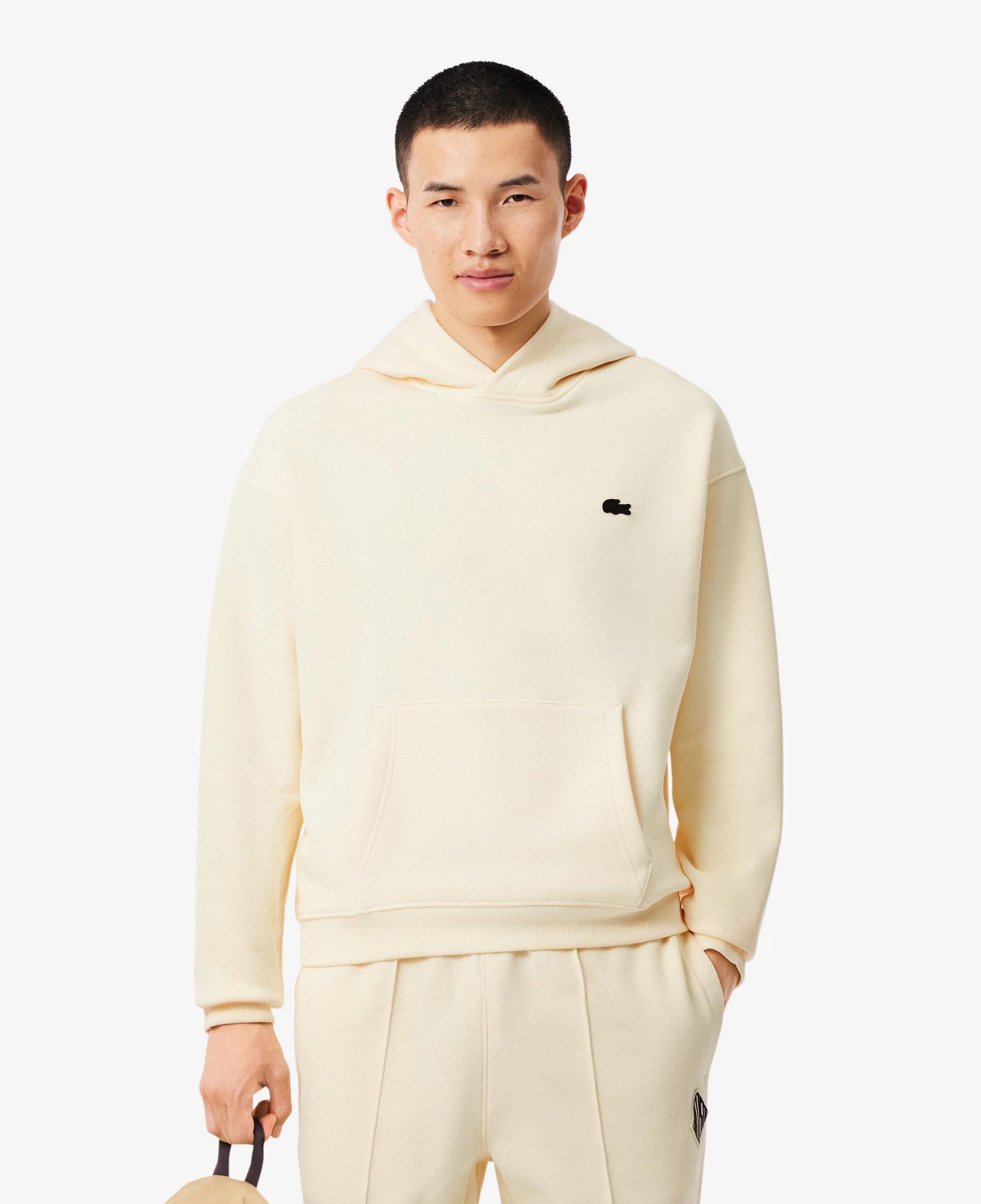 Erkek Loose Fit Kapüşonlu Baskılı Sarı Sweatshirt