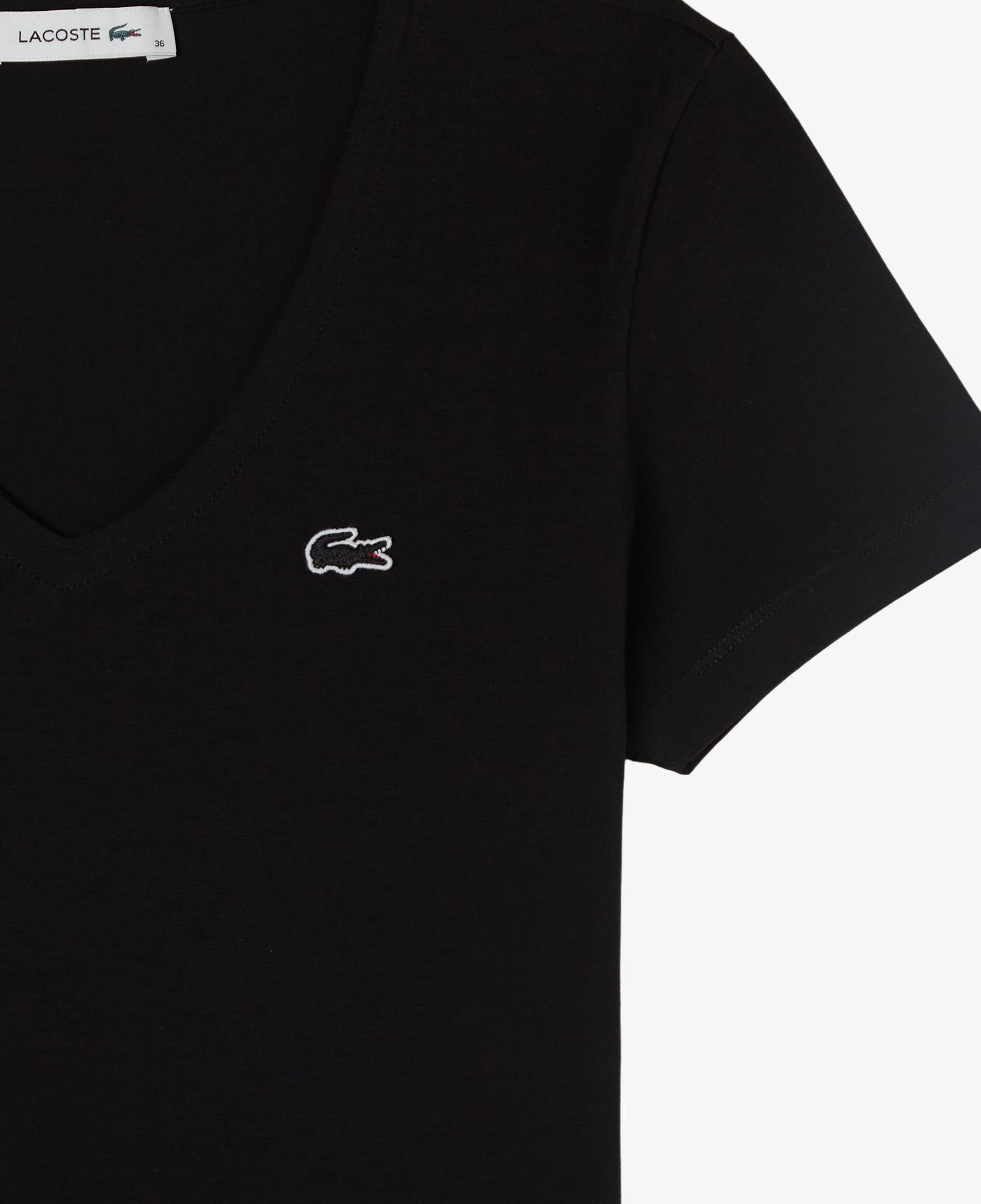 Kadın Slim Fit V Yaka Siyah T-Shirt