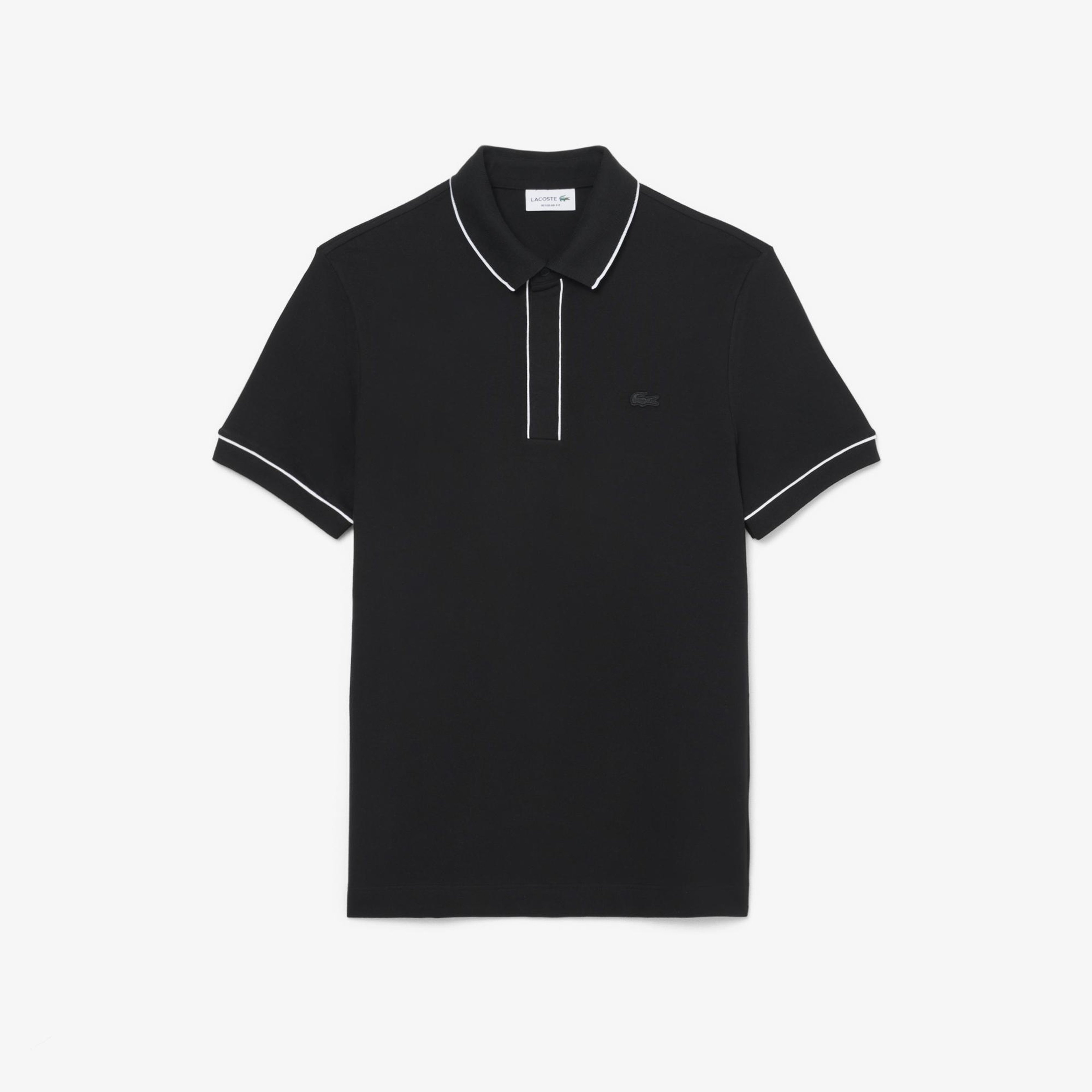 Erkek Regular Fit Organik Pamuk Siyah Paris Polo